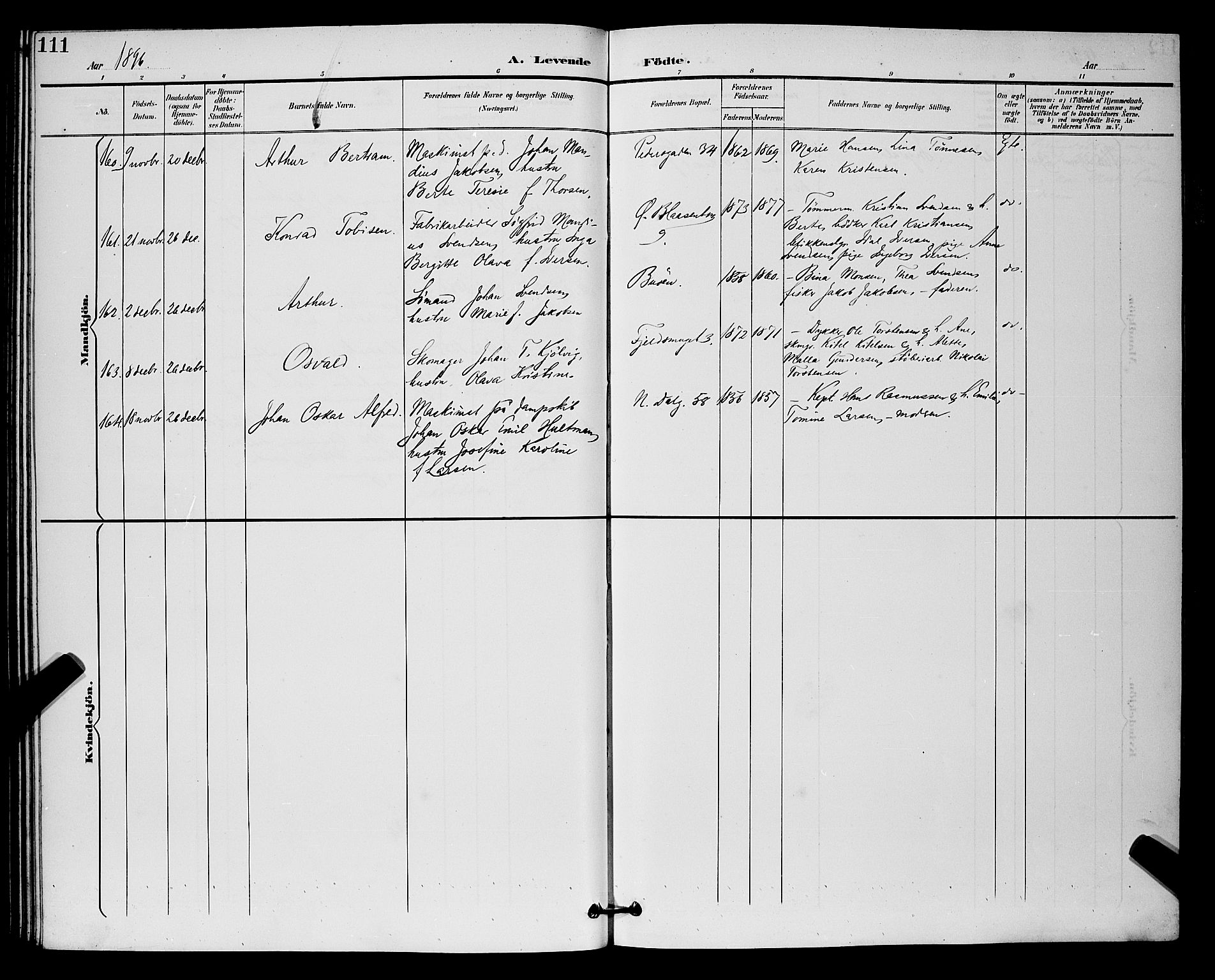 St. Johannes sokneprestkontor, AV/SAST-A-101814/001/30/30BB/L0003: Parish register (copy) no. B 3, 1893-1900, p. 111