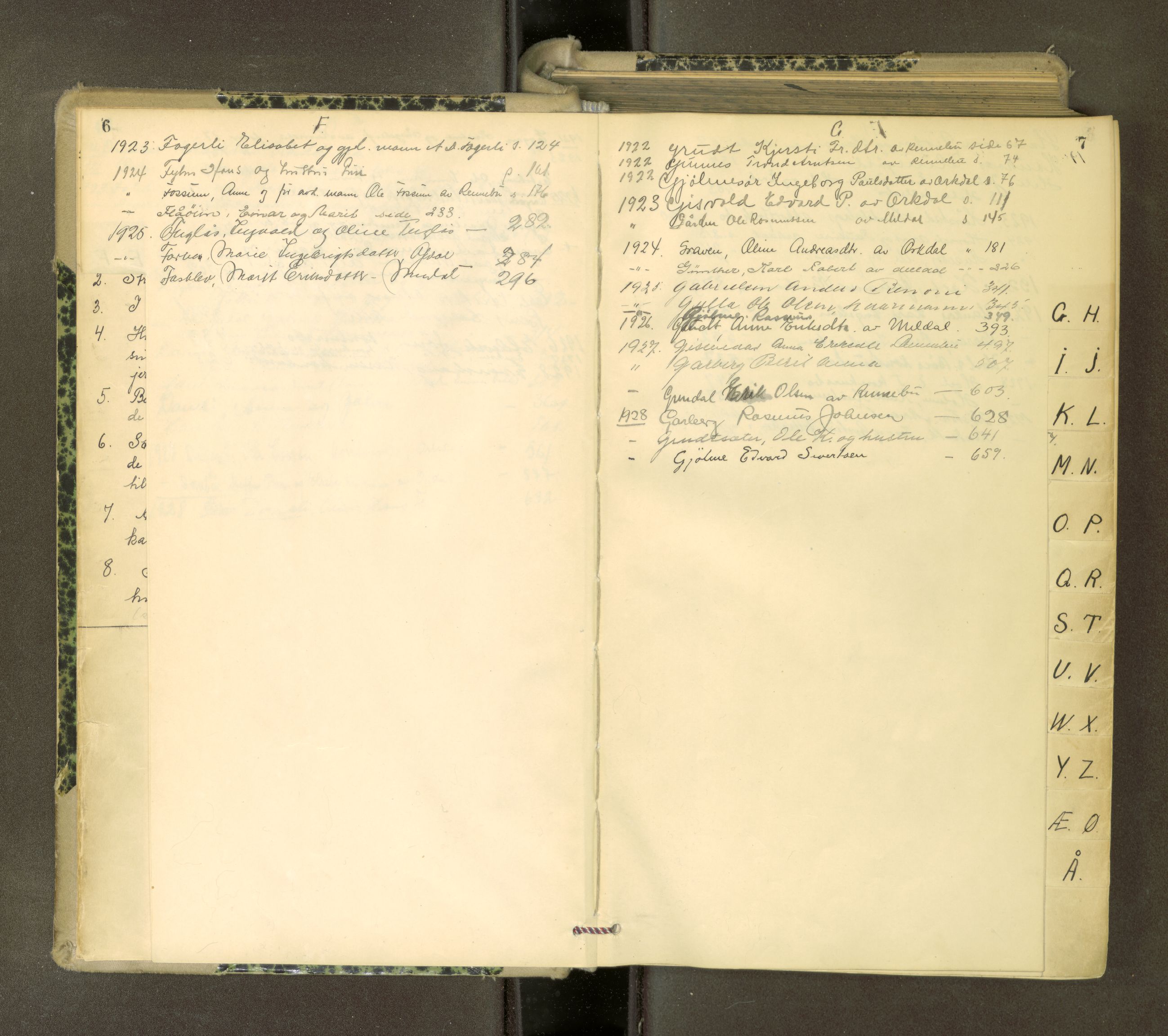 Orkdal sorenskriveri, AV/SAT-A-4169/1/3/3Aa/L0017: Skifteprotokoller, 1921-1929, p. 6-7