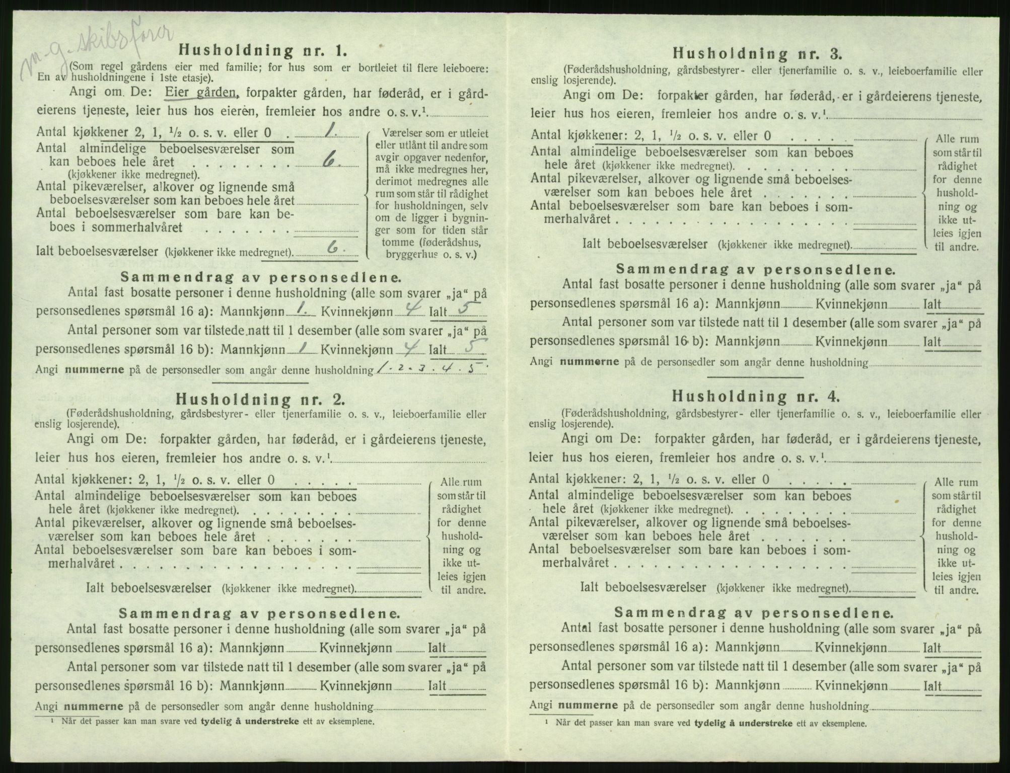 SAK, 1920 census for Tromøy, 1920, p. 222