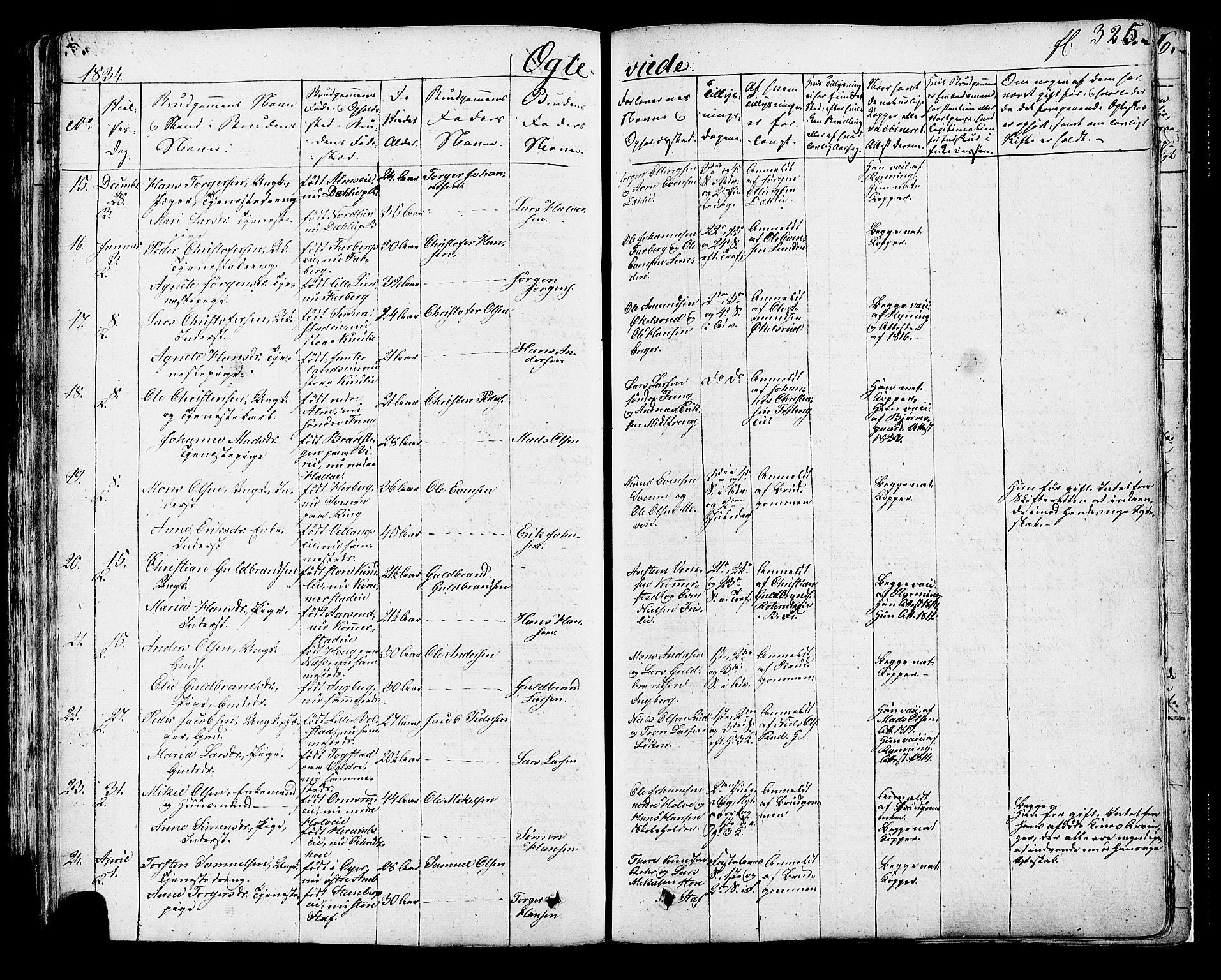 Ringsaker prestekontor, AV/SAH-PREST-014/K/Ka/L0007: Parish register (official) no. 7A, 1826-1837, p. 325