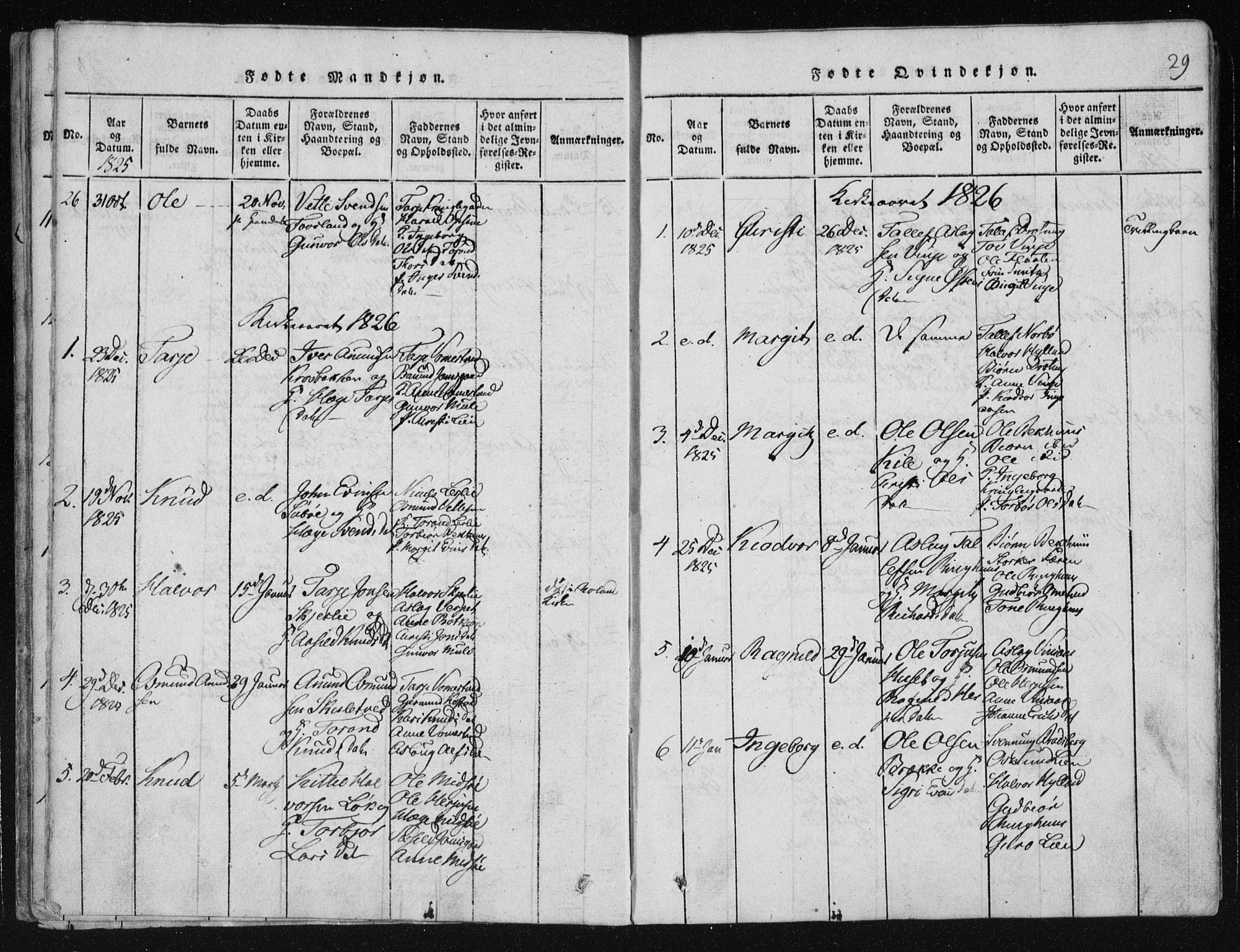 Vinje kirkebøker, AV/SAKO-A-312/F/Fa/L0003: Parish register (official) no. I 3, 1814-1843, p. 29