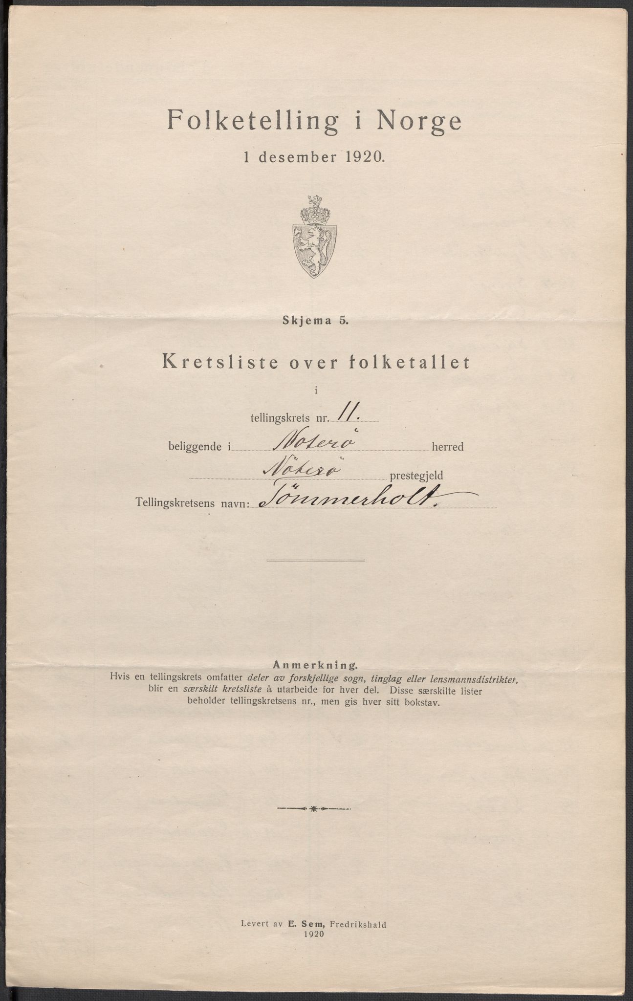 SAKO, 1920 census for Nøtterøy, 1920, p. 52