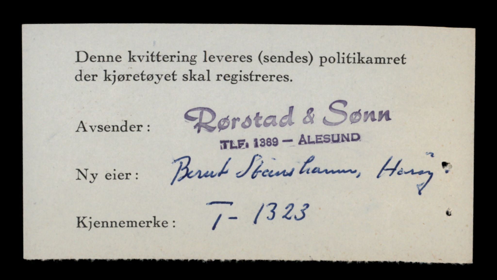 Møre og Romsdal vegkontor - Ålesund trafikkstasjon, AV/SAT-A-4099/F/Fe/L0012: Registreringskort for kjøretøy T 1290 - T 1450, 1927-1998, p. 878