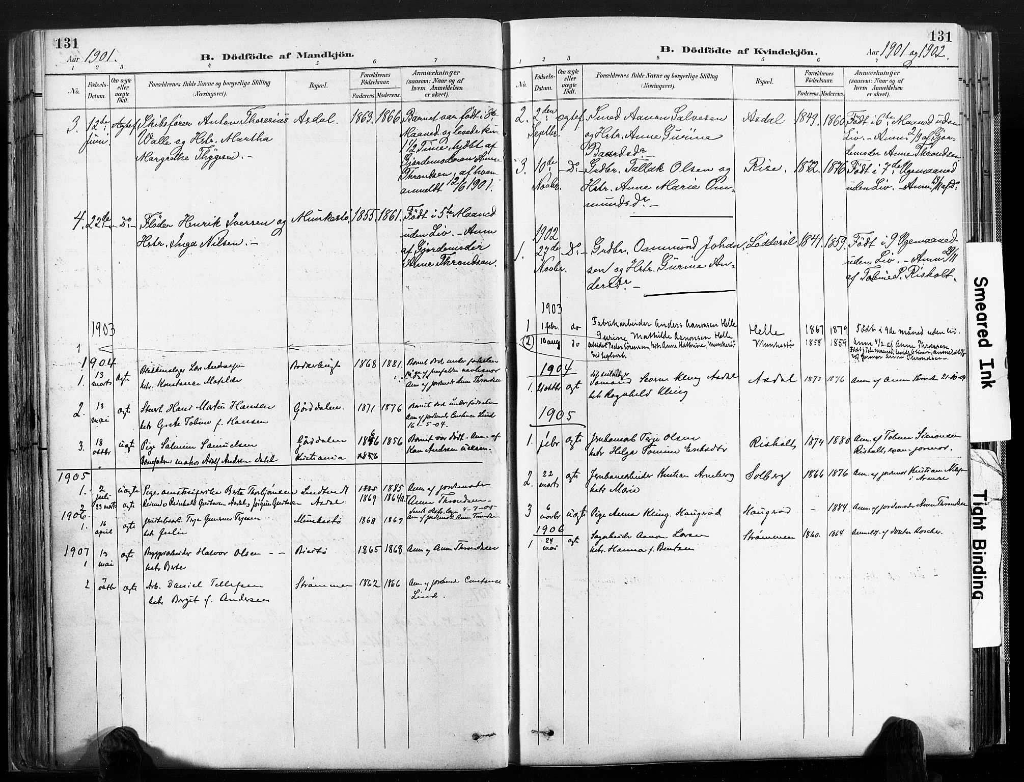 Øyestad sokneprestkontor, SAK/1111-0049/F/Fa/L0018: Parish register (official) no. A 18, 1897-1907, p. 131