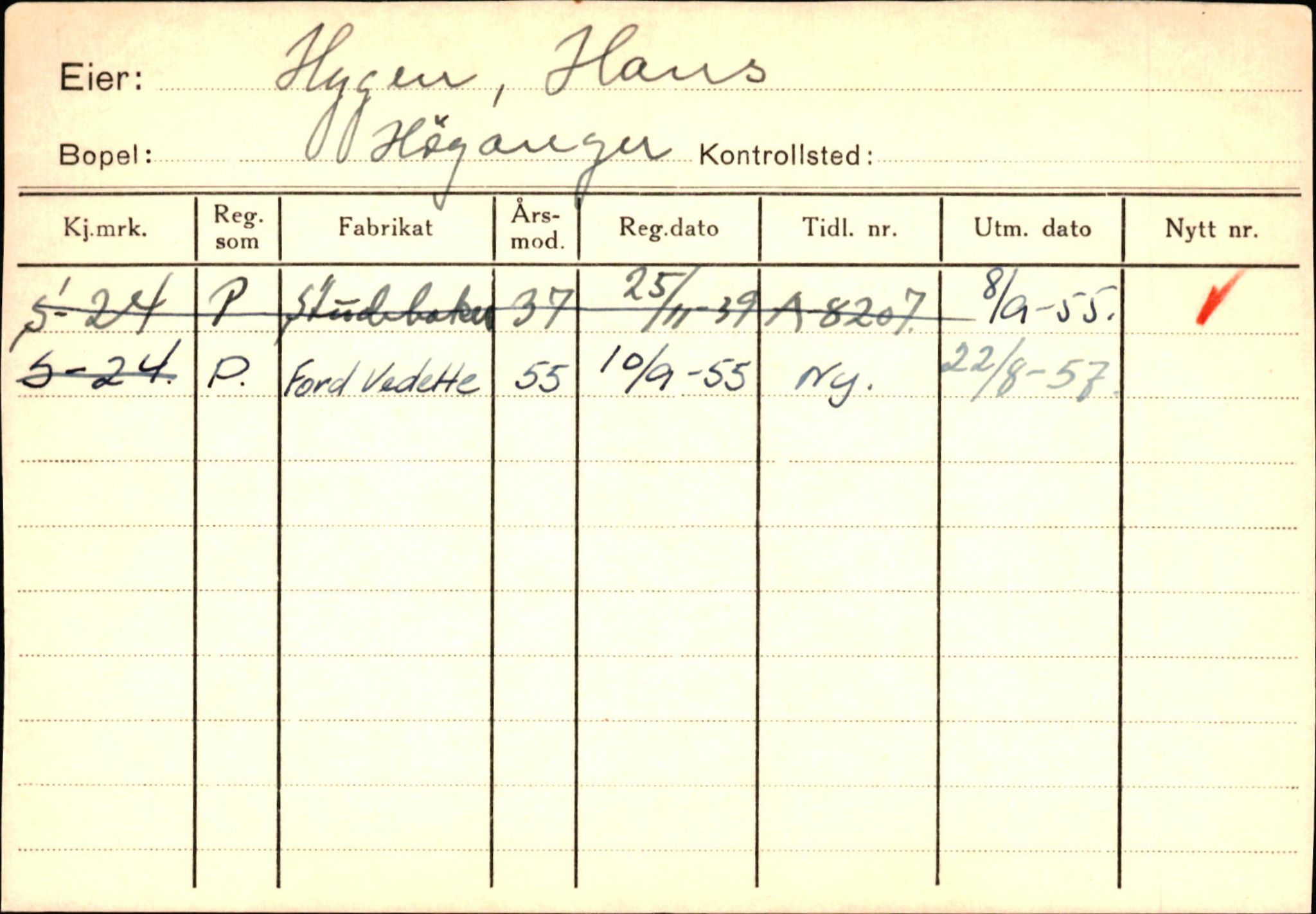 Statens vegvesen, Sogn og Fjordane vegkontor, SAB/A-5301/4/F/L0130: Eigarregister Eid T-Å. Høyanger A-O, 1945-1975, p. 1550