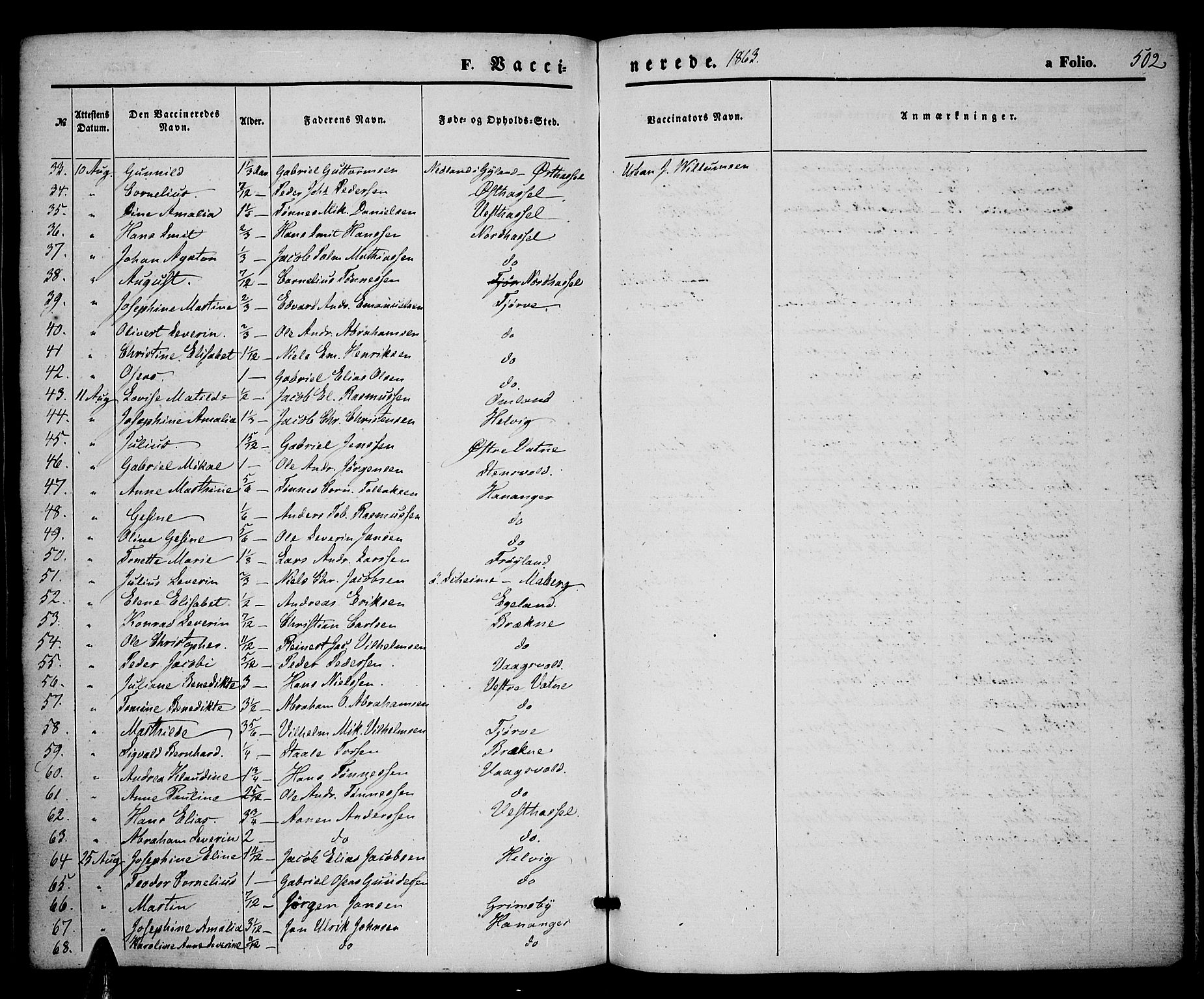 Lista sokneprestkontor, AV/SAK-1111-0027/F/Fb/L0003: Parish register (copy) no. B 3, 1862-1877, p. 502