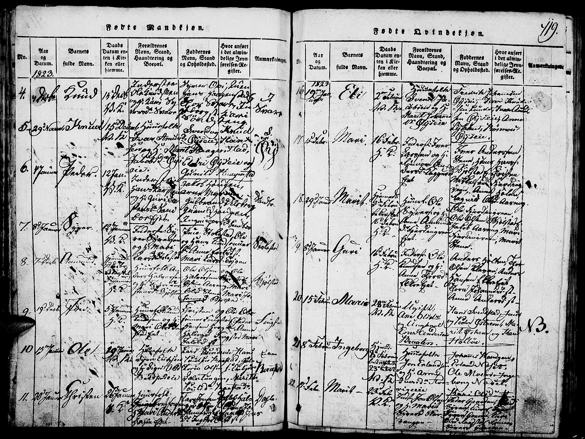 Vågå prestekontor, SAH/PREST-076/H/Ha/Hab/L0001: Parish register (copy) no. 1, 1815-1827, p. 118-119