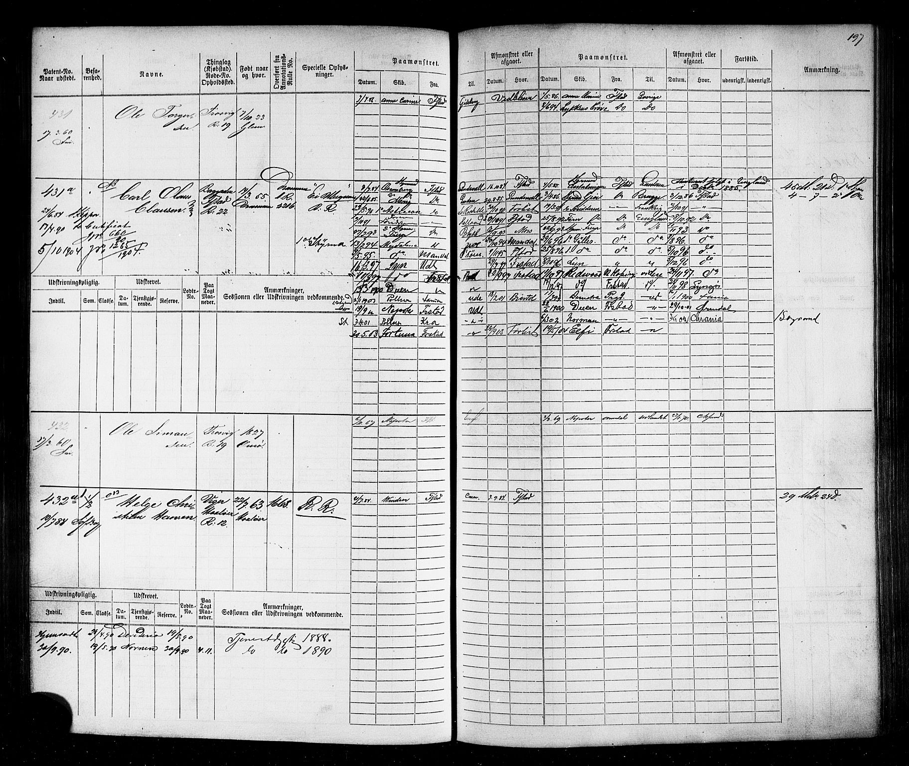 Fredrikstad mønstringskontor, AV/SAO-A-10569b/F/Fc/Fcb/L0003: Hovedrulle, 1863-1871, p. 201