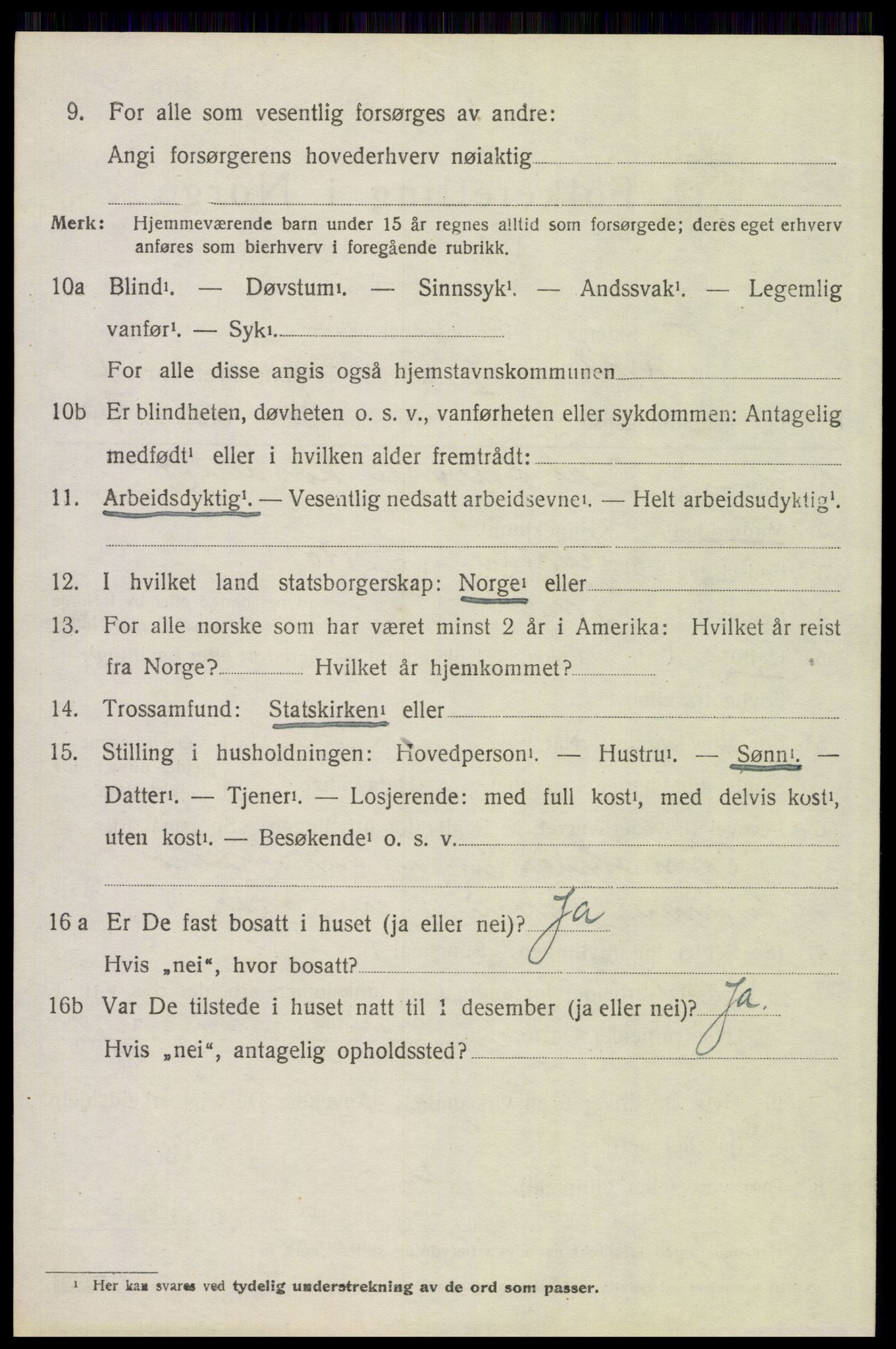 SAH, 1920 census for Trysil, 1920, p. 9492