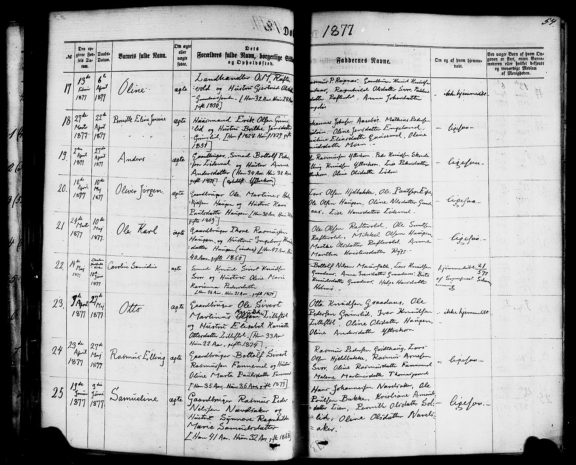 Hornindal sokneprestembete, AV/SAB-A-82401/H/Haa/Haaa/L0002: Parish register (official) no. A 2, 1867-1884, p. 54