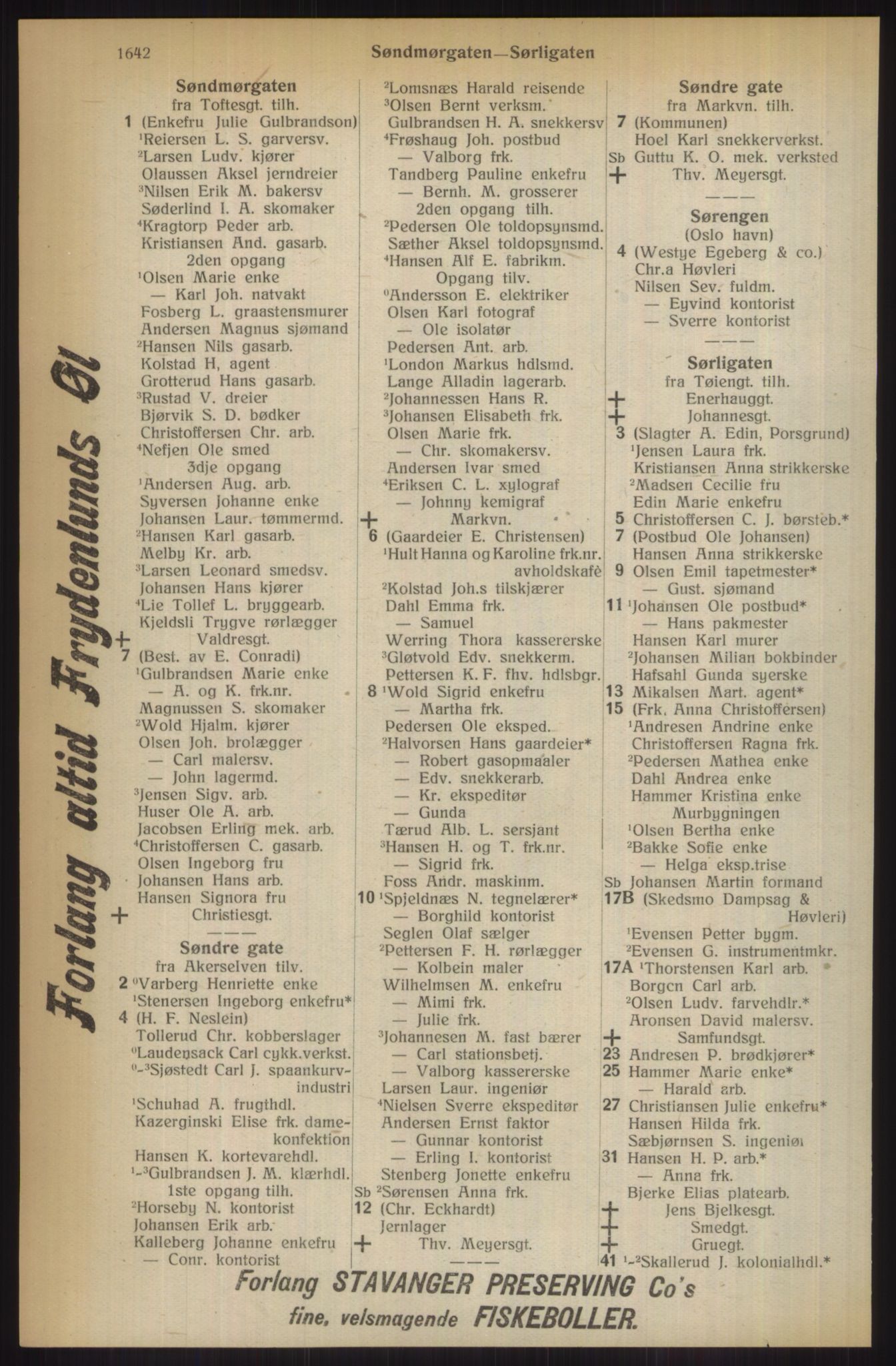 Kristiania/Oslo adressebok, PUBL/-, 1914, p. 1642