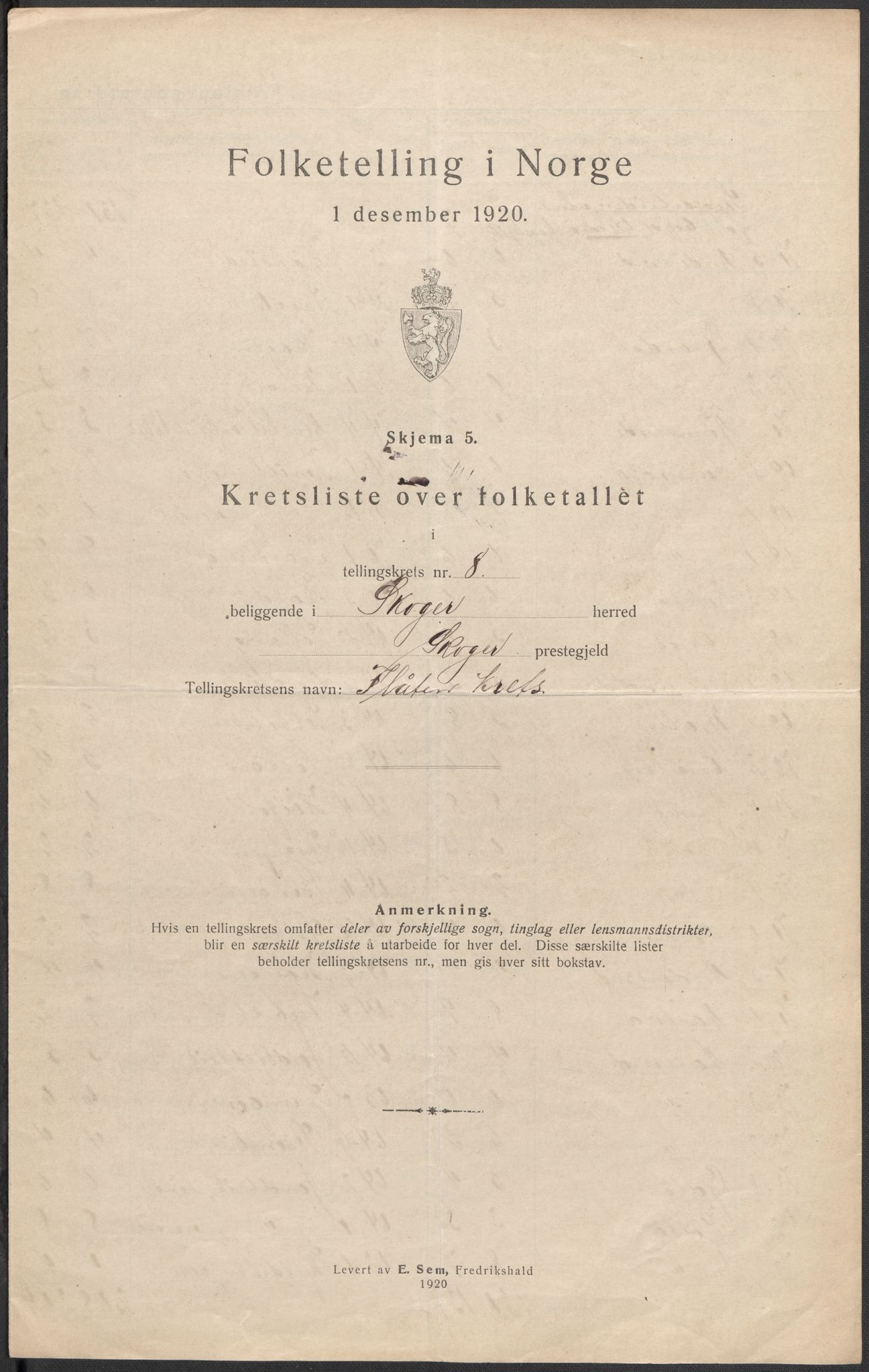 SAKO, 1920 census for Skoger, 1920, p. 37