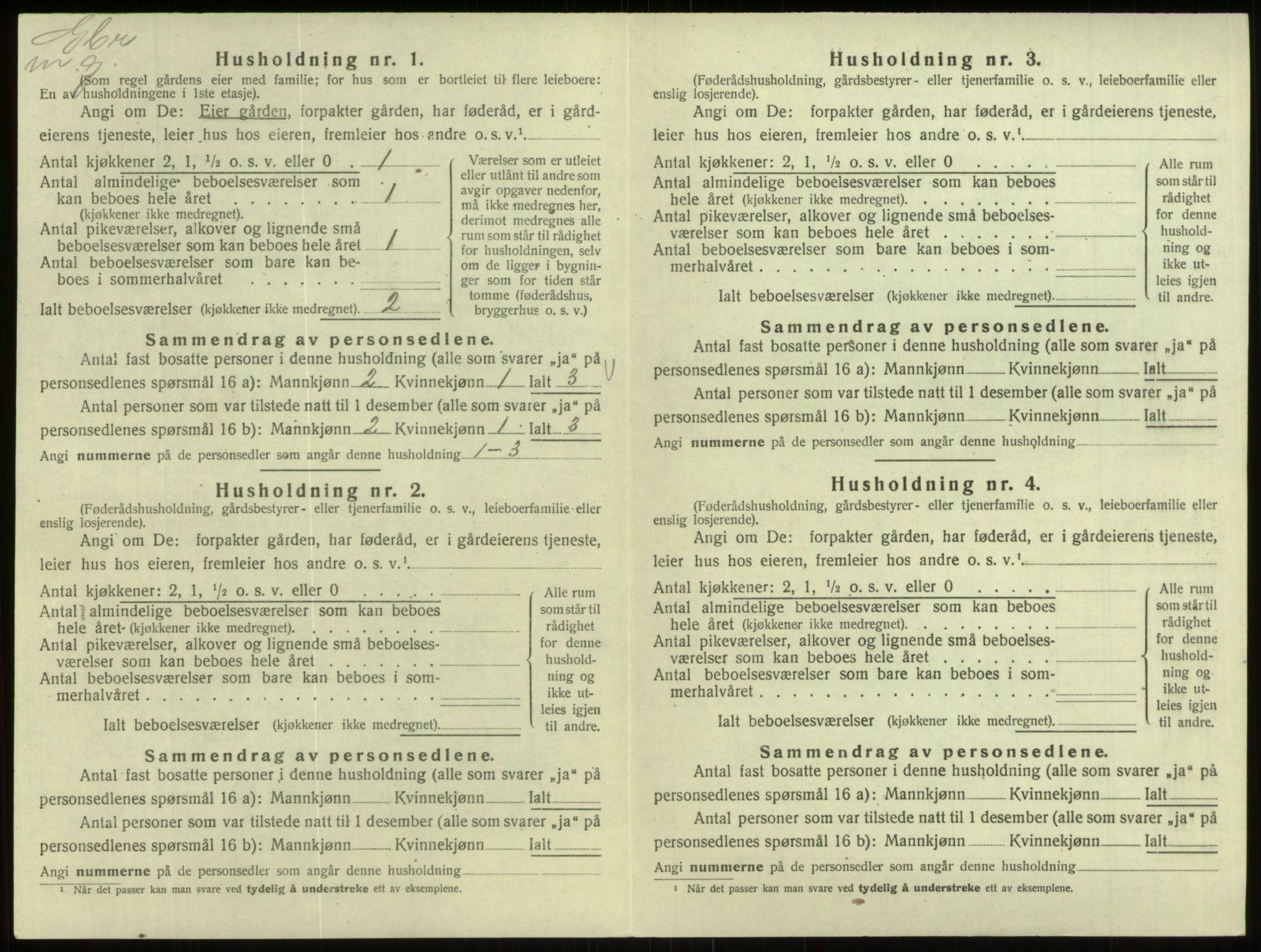 SAB, 1920 census for Eid, 1920, p. 426