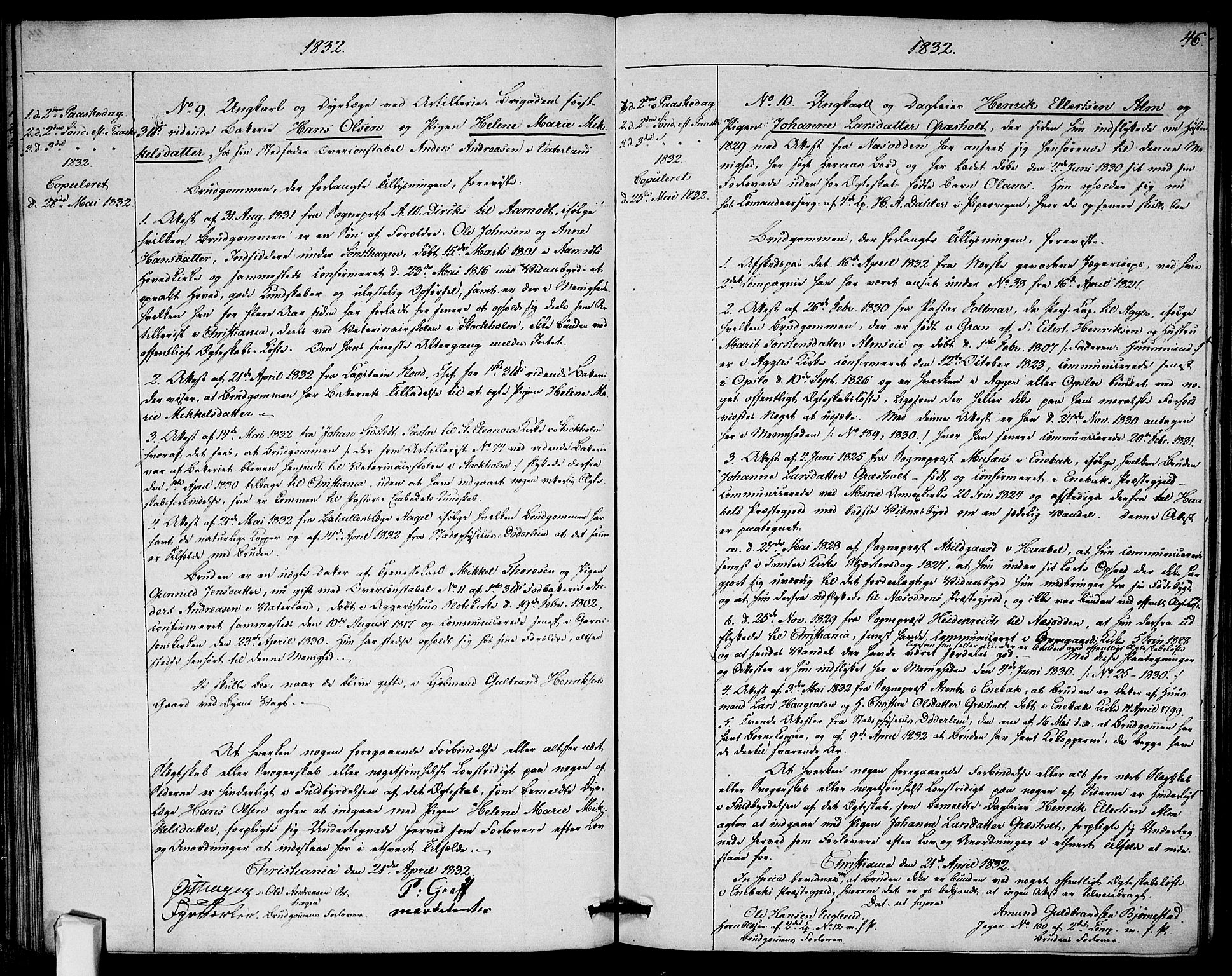 Garnisonsmenigheten Kirkebøker, AV/SAO-A-10846/H/Ha/L0002: Banns register no. I 2, 1829-1835, p. 46