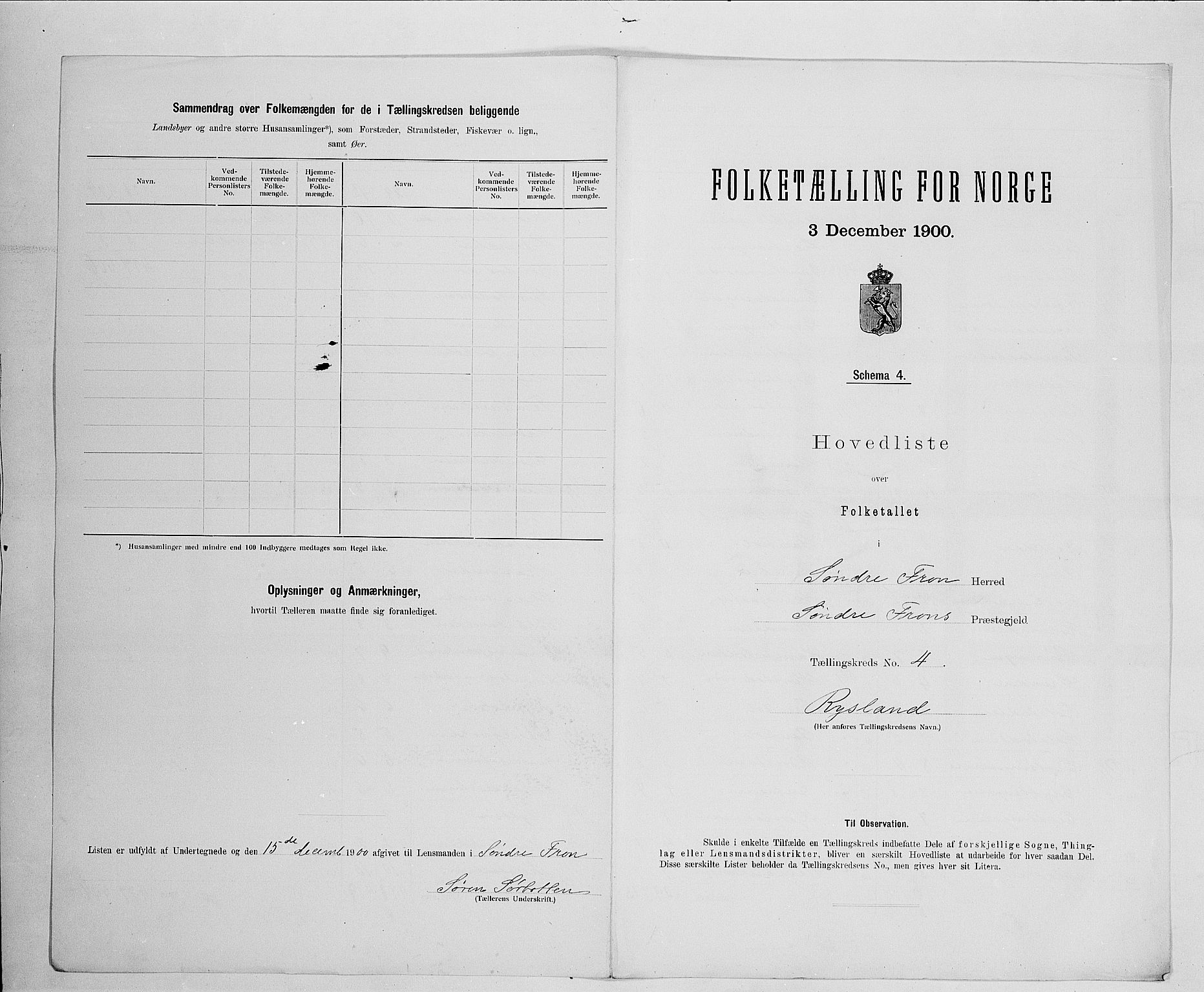 SAH, 1900 census for Sør-Fron, 1900, p. 24