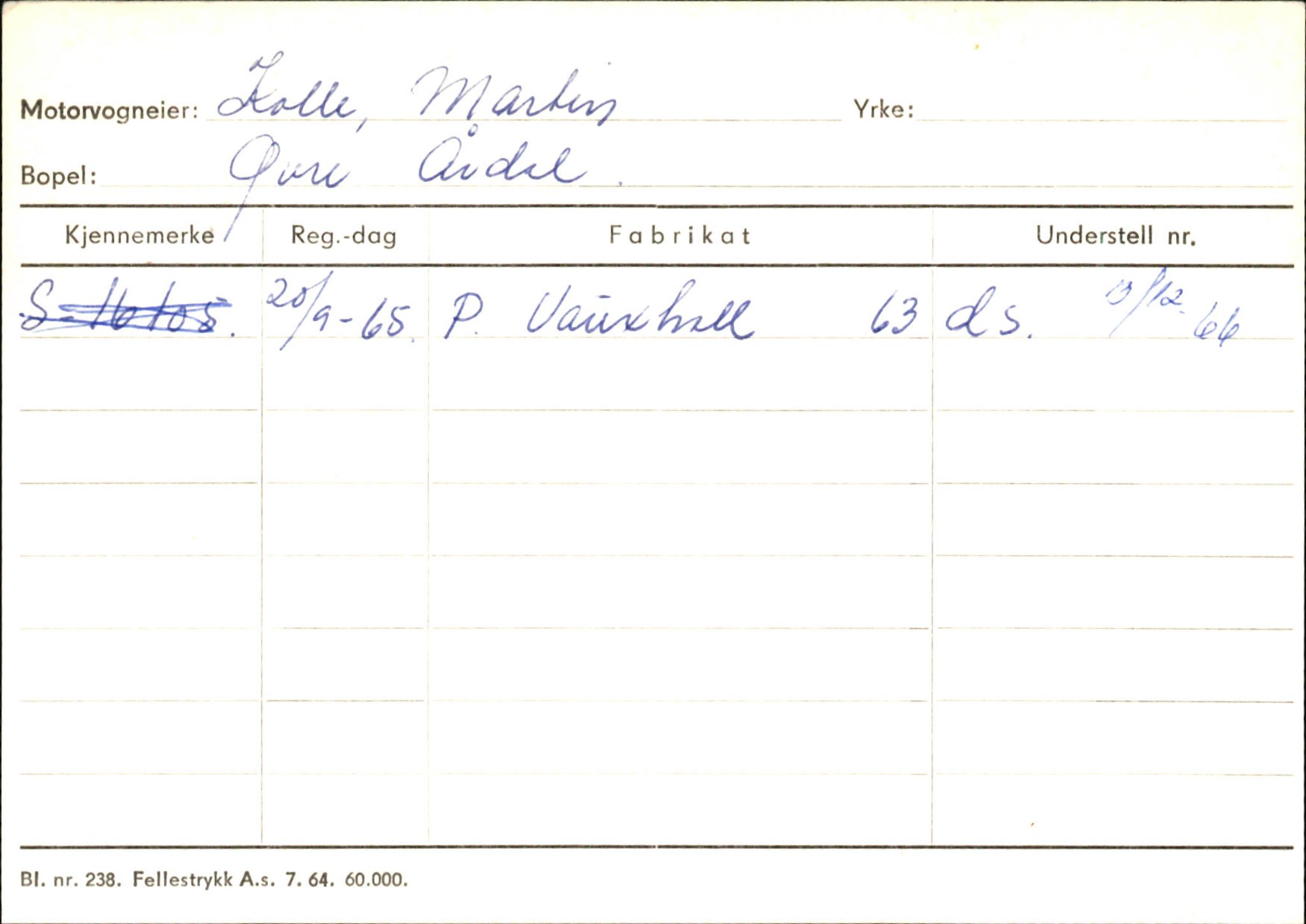 Statens vegvesen, Sogn og Fjordane vegkontor, AV/SAB-A-5301/4/F/L0145: Registerkort Vågsøy S-Å. Årdal I-P, 1945-1975, p. 1197