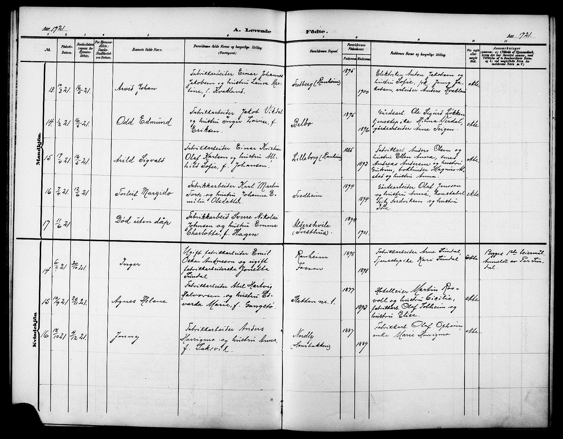 Ministerialprotokoller, klokkerbøker og fødselsregistre - Sør-Trøndelag, AV/SAT-A-1456/615/L0400: Parish register (copy) no. 615C01, 1905-1921