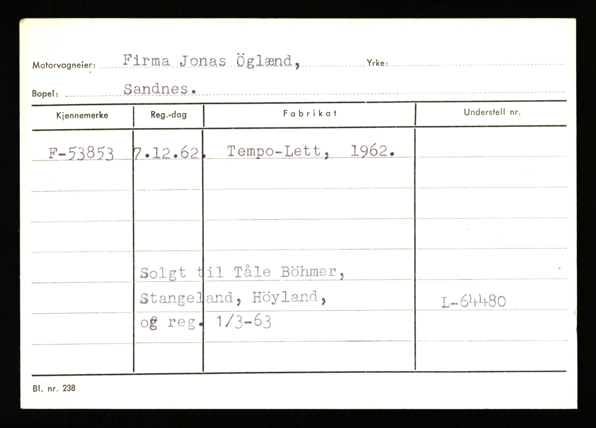 Stavanger trafikkstasjon, SAST/A-101942/0/G/L0007: Registreringsnummer: 49019 - 67460, 1930-1971, p. 1295