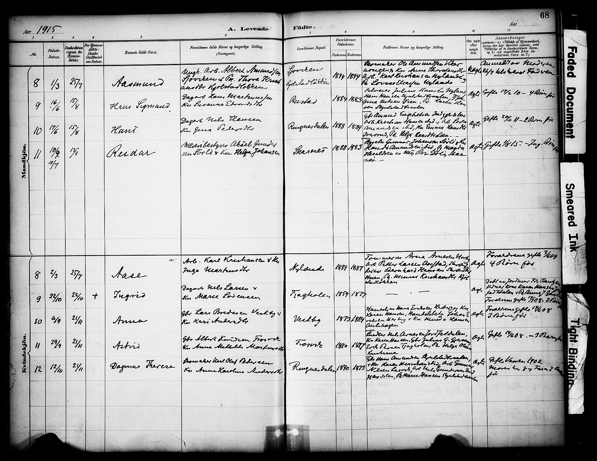 Sør-Odal prestekontor, AV/SAH-PREST-030/H/Ha/Haa/L0009: Parish register (official) no. 9, 1886-1926, p. 68