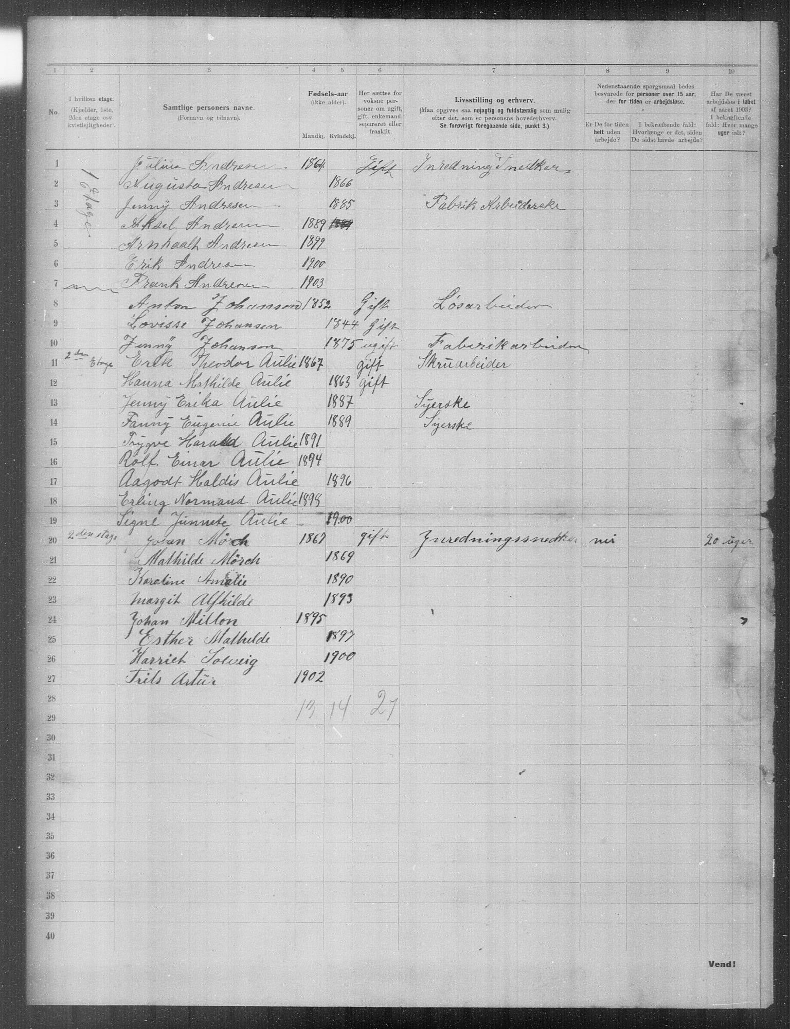 OBA, Municipal Census 1903 for Kristiania, 1903, p. 23549