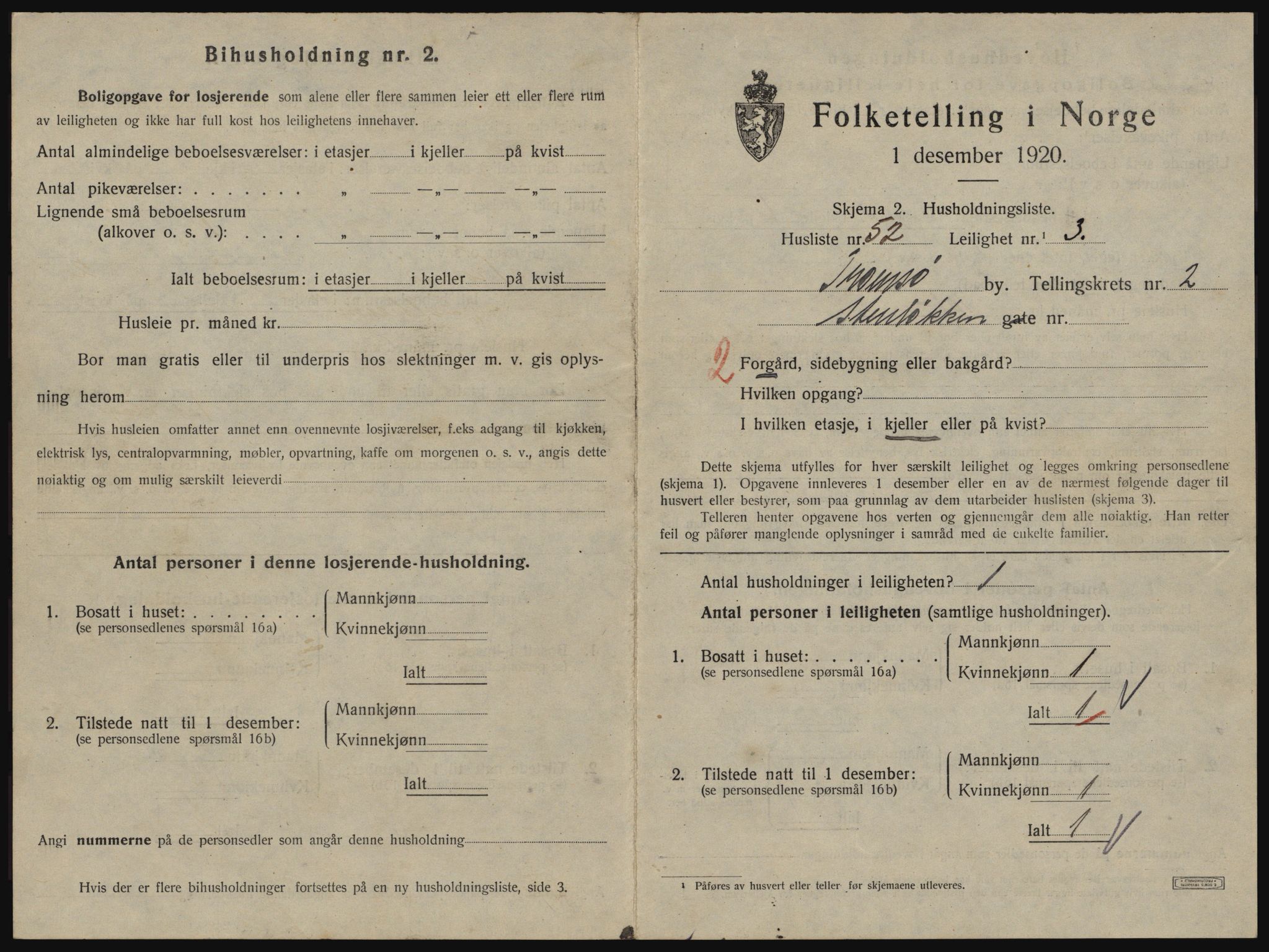 SATØ, 1920 census for Tromsø, 1920, p. 2965