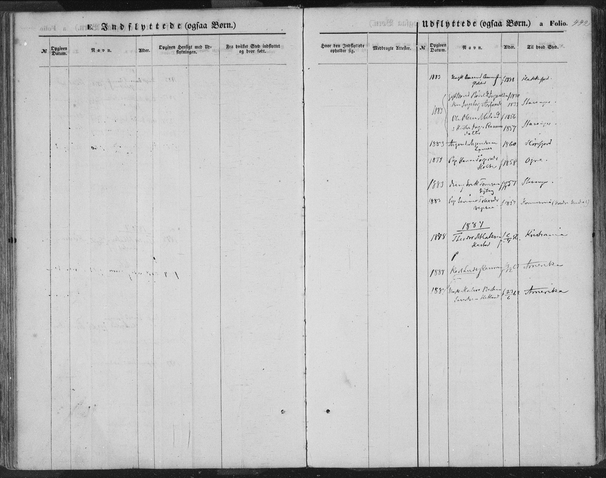 Helleland sokneprestkontor, AV/SAST-A-101810: Parish register (official) no. A 7.2, 1863-1886, p. 442