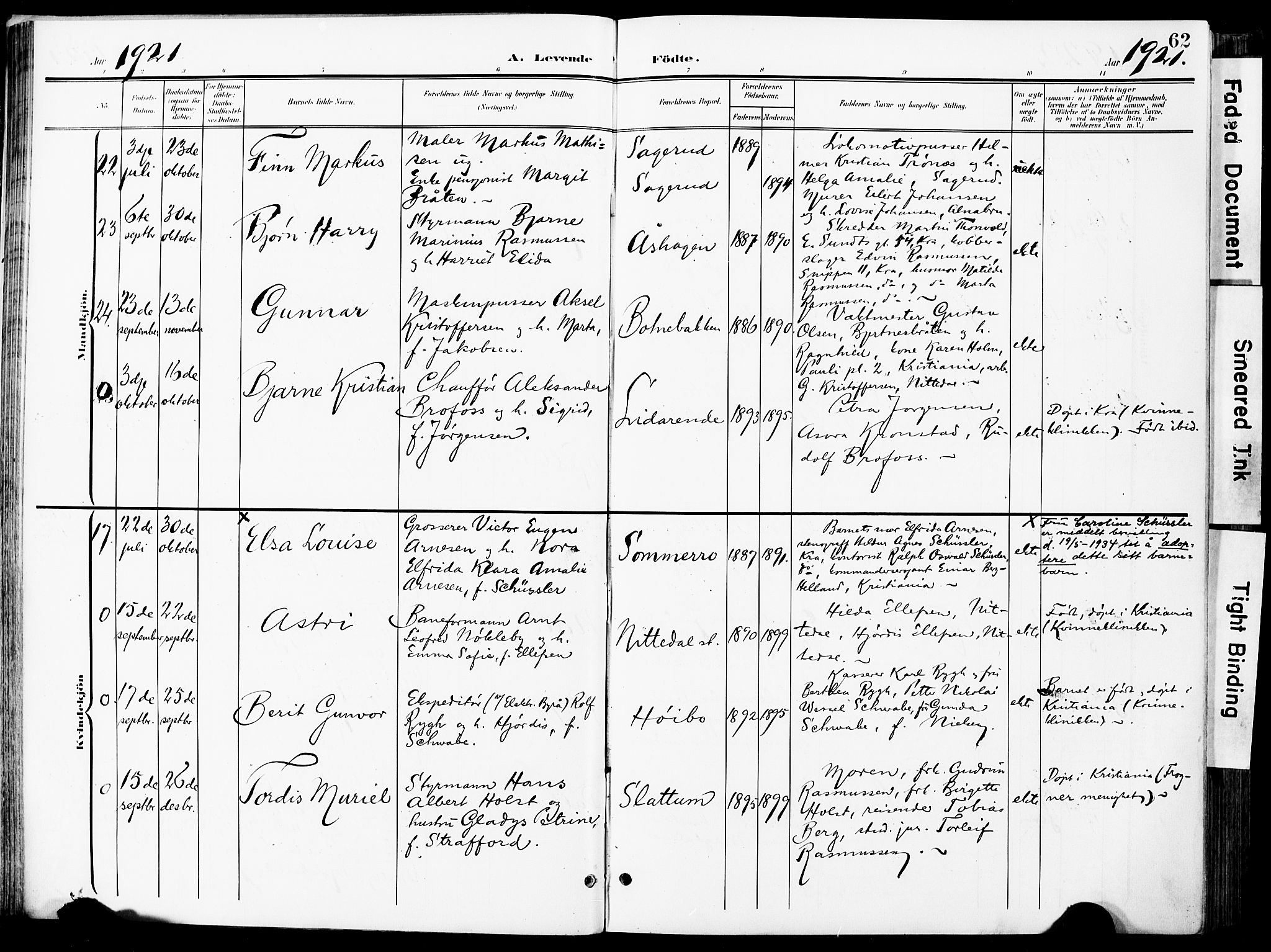 Nittedal prestekontor Kirkebøker, AV/SAO-A-10365a/F/Fa/L0008: Parish register (official) no. I 8, 1902-1926, p. 62