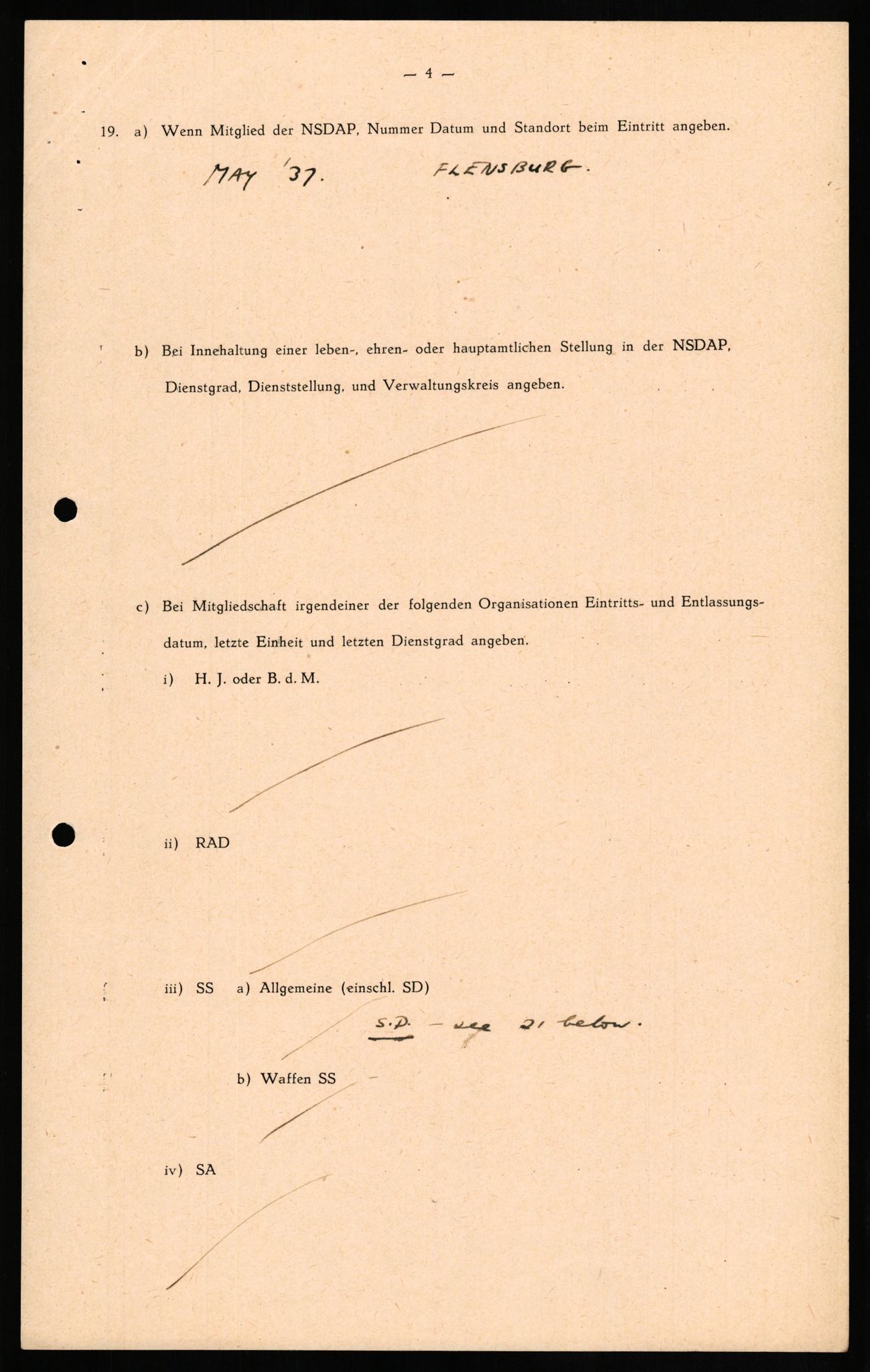 Forsvaret, Forsvarets overkommando II, AV/RA-RAFA-3915/D/Db/L0021: CI Questionaires. Tyske okkupasjonsstyrker i Norge. Tyskere., 1945-1946, p. 5