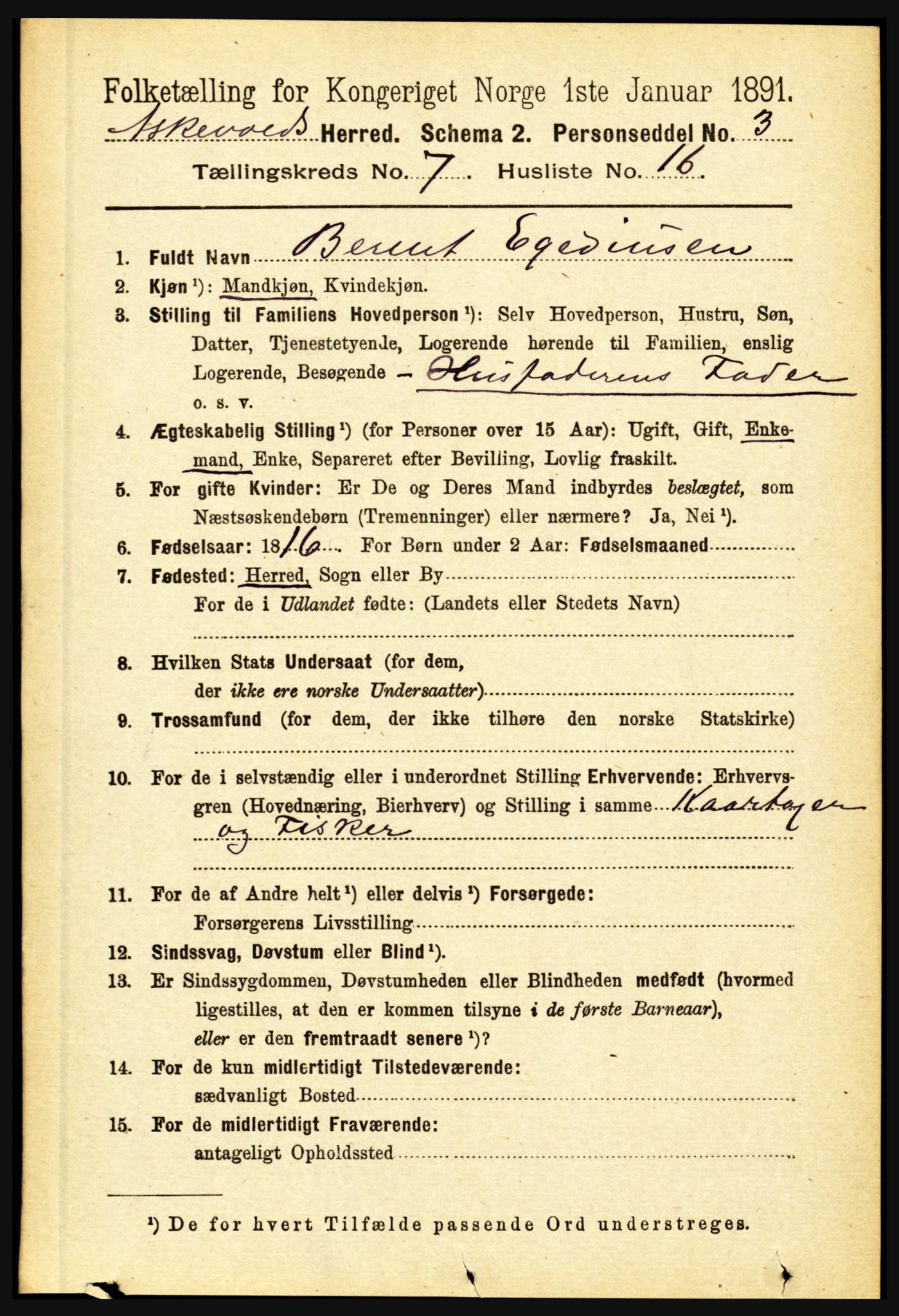 RA, 1891 census for 1428 Askvoll, 1891, p. 1995