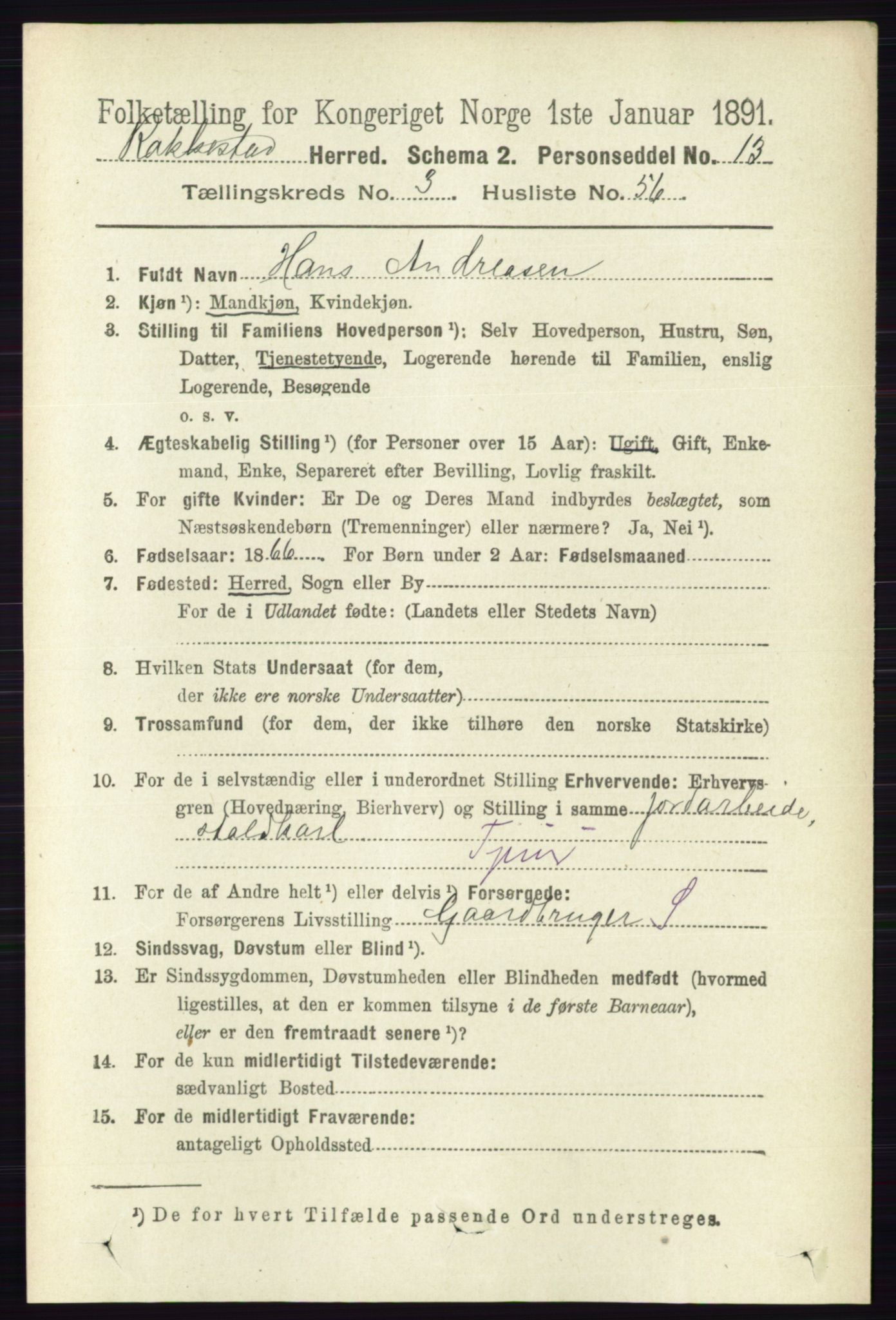 RA, 1891 census for 0128 Rakkestad, 1891, p. 1679