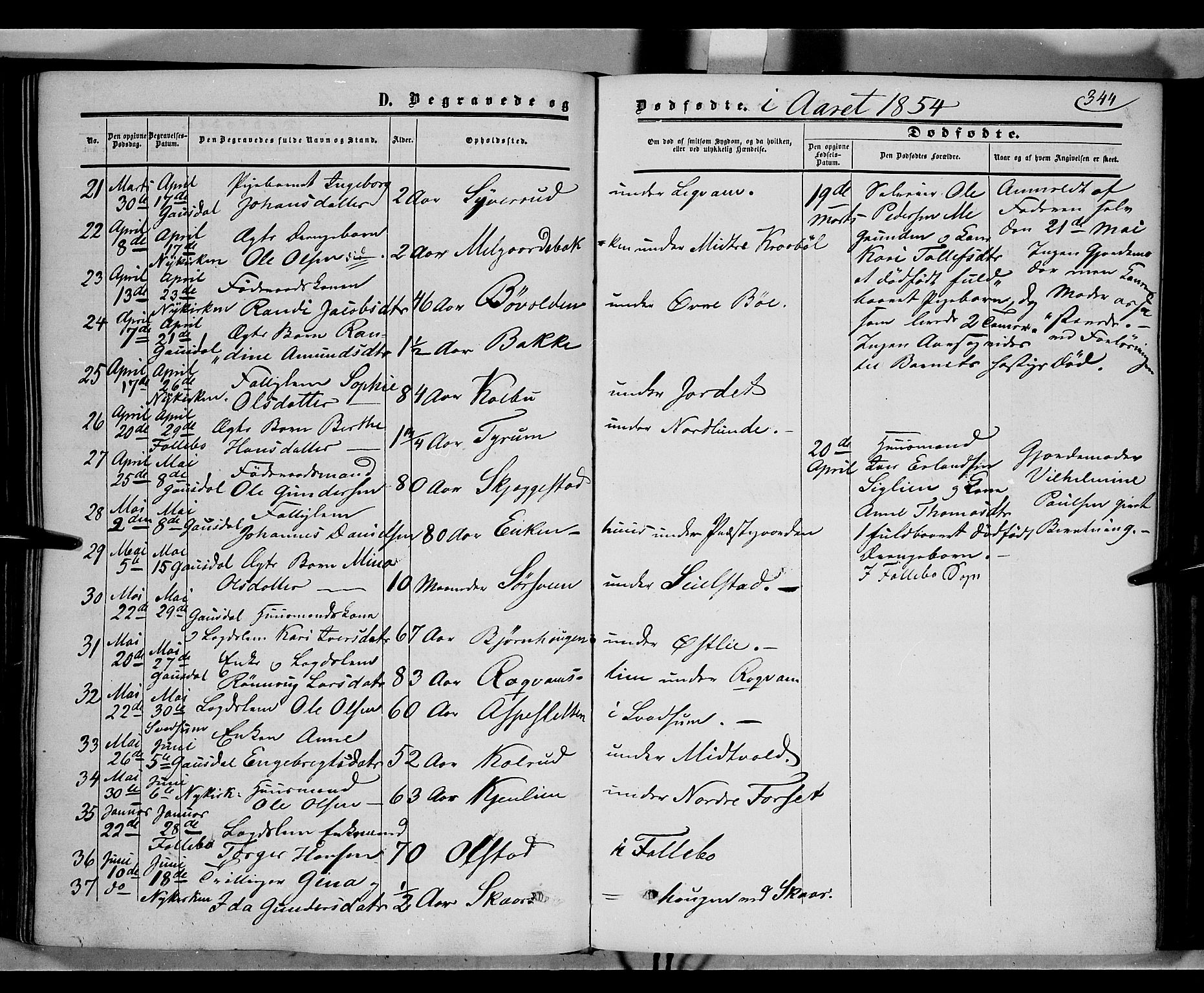 Gausdal prestekontor, AV/SAH-PREST-090/H/Ha/Haa/L0008: Parish register (official) no. 8, 1850-1861, p. 344