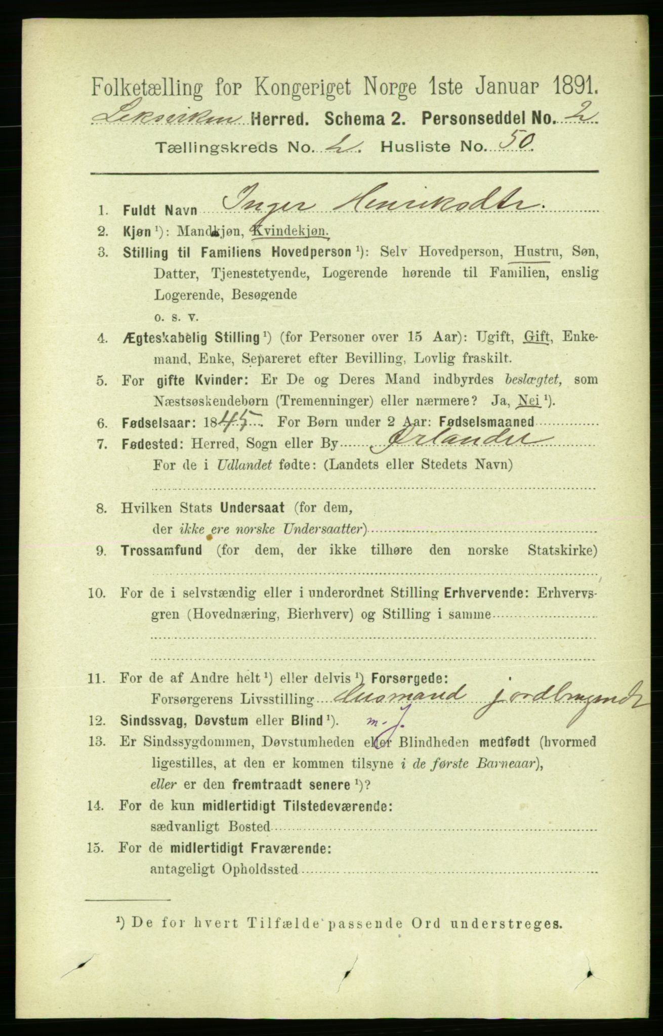 RA, 1891 census for 1718 Leksvik, 1891, p. 941