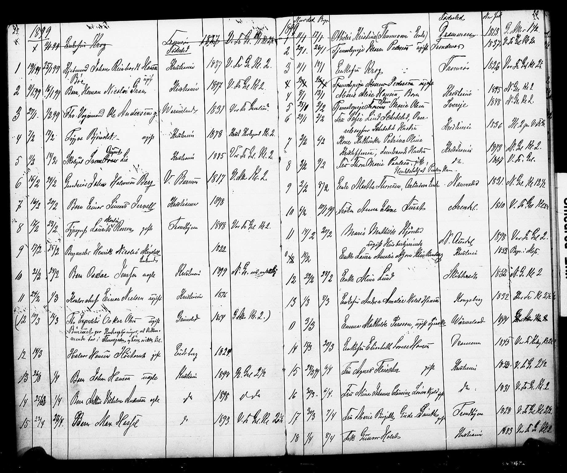 Uranienborg prestekontor Kirkebøker, SAO/A-10877/G/Ga/L0006: Parish register draft no. 6, 1897-1902, p. 22-23