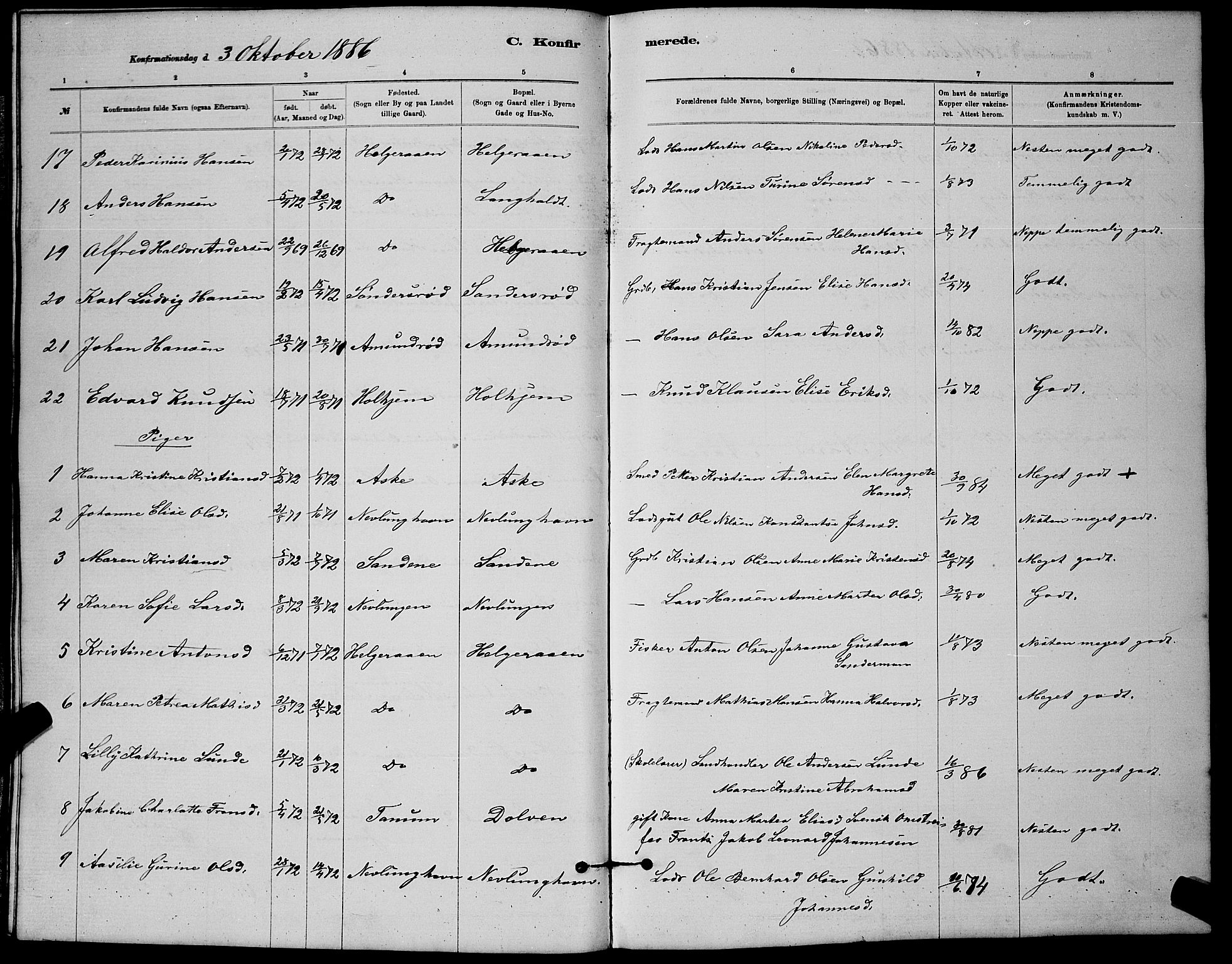 Brunlanes kirkebøker, AV/SAKO-A-342/G/Gb/L0002: Parish register (copy) no. II 2, 1878-1902