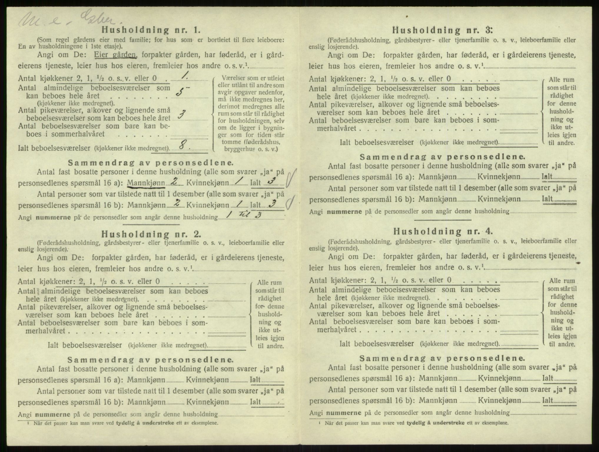 SAB, 1920 census for Hyllestad, 1920, p. 506