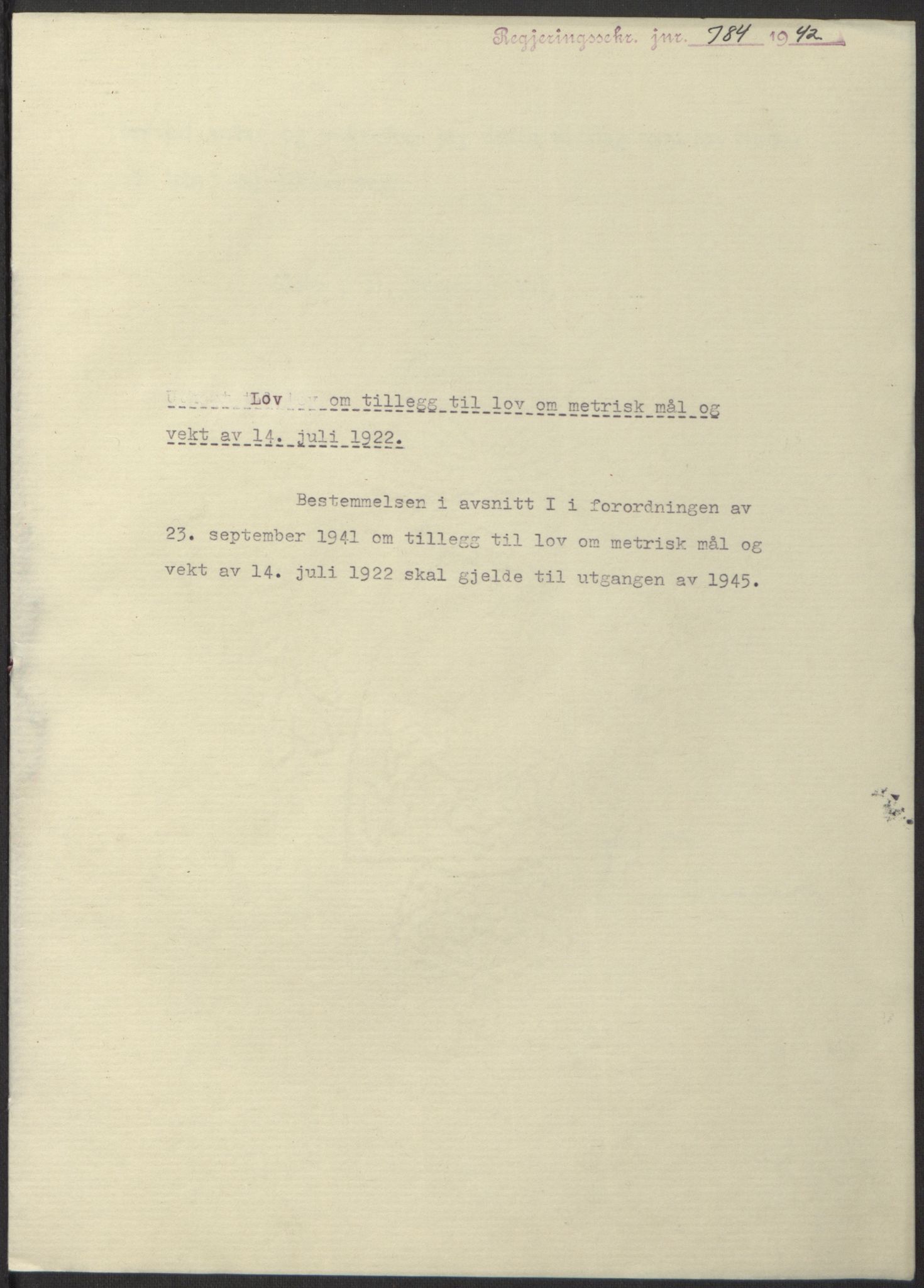 NS-administrasjonen 1940-1945 (Statsrådsekretariatet, de kommisariske statsråder mm), AV/RA-S-4279/D/Db/L0098: Lover II, 1942, p. 591