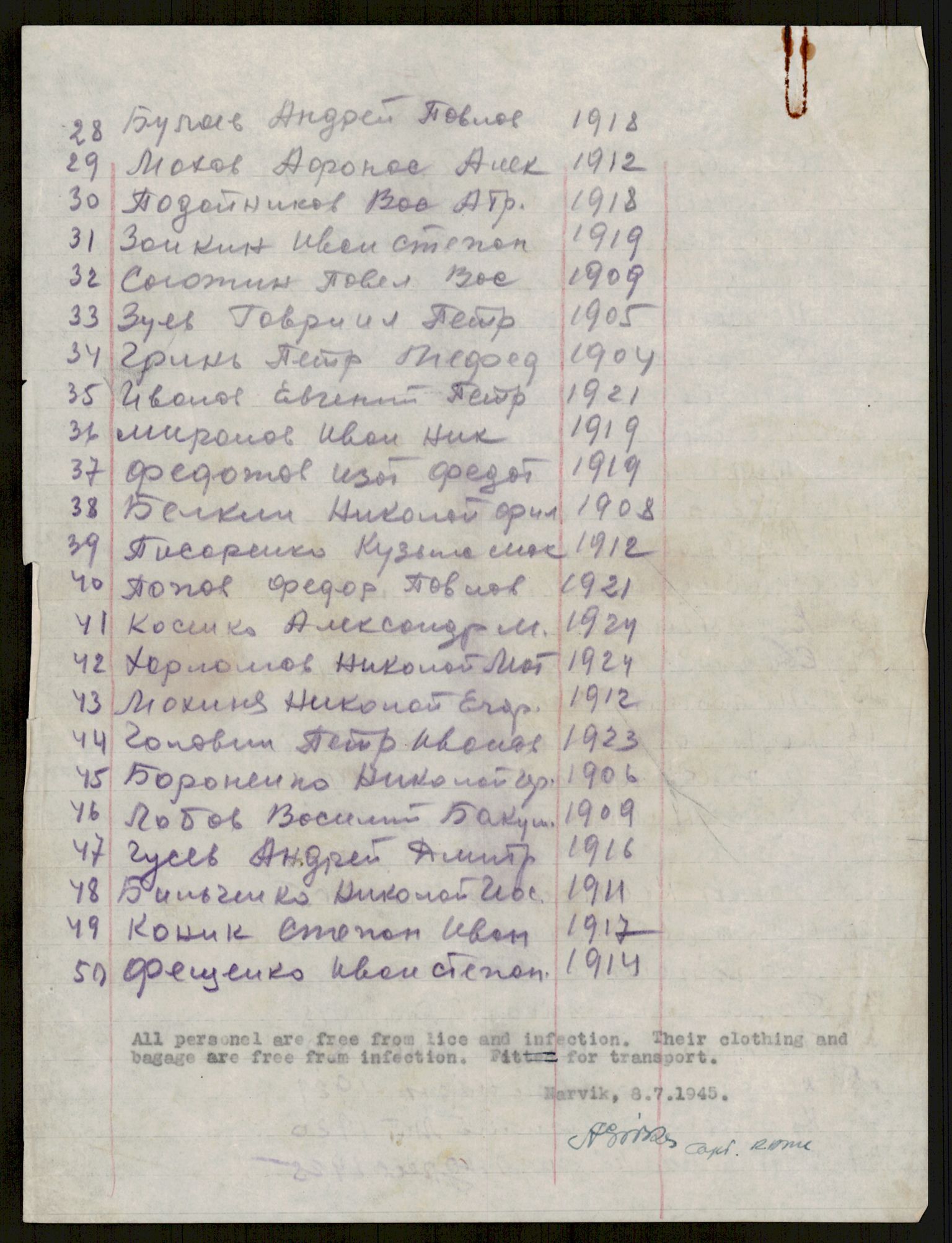 Flyktnings- og fangedirektoratet, Repatrieringskontoret, AV/RA-S-1681/D/Db/L0016: Displaced Persons (DPs) og sivile tyskere, 1945-1948, p. 996