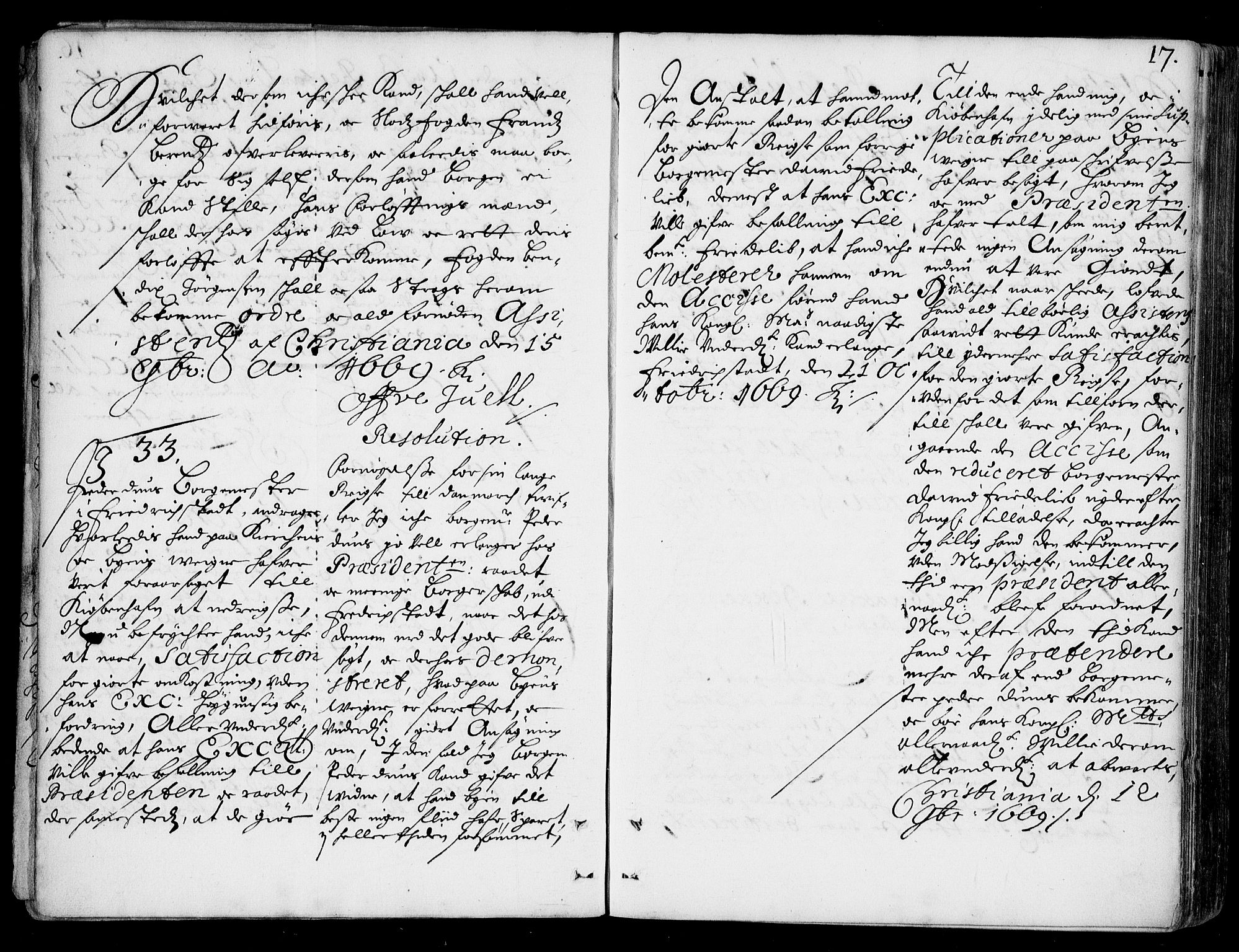 Stattholderembetet 1572-1771, AV/RA-EA-2870/Ad/L0002: Supplikasjons- og resolusjonsprotokoll, 1669-1671, p. 16b-17a