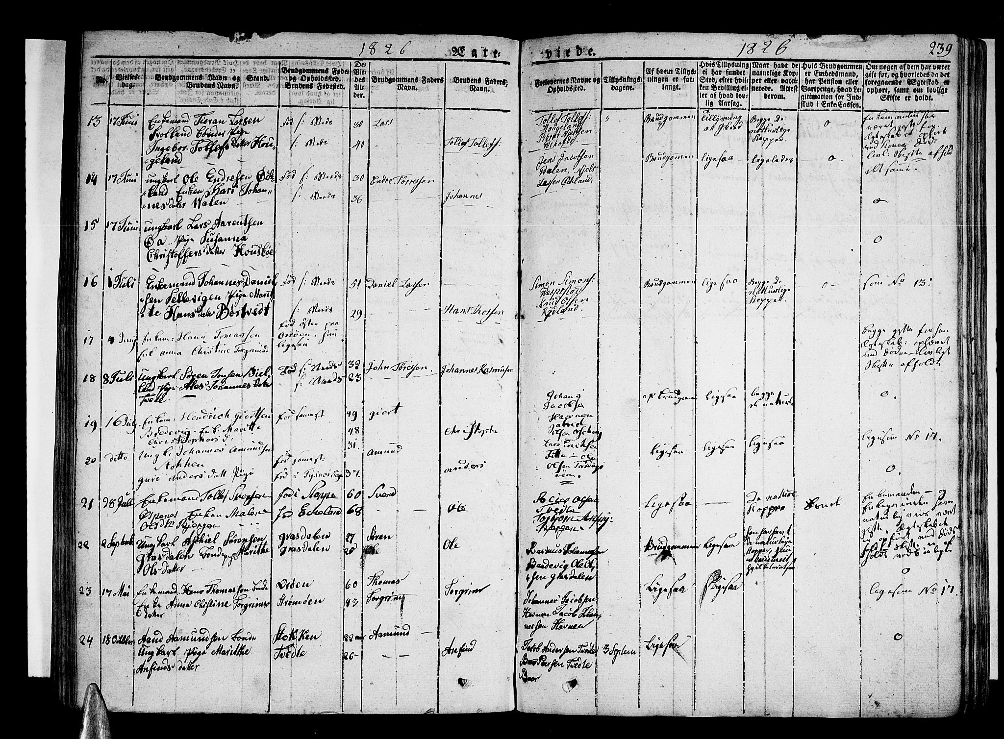 Stord sokneprestembete, AV/SAB-A-78201/H/Haa: Parish register (official) no. A 6, 1826-1840, p. 239