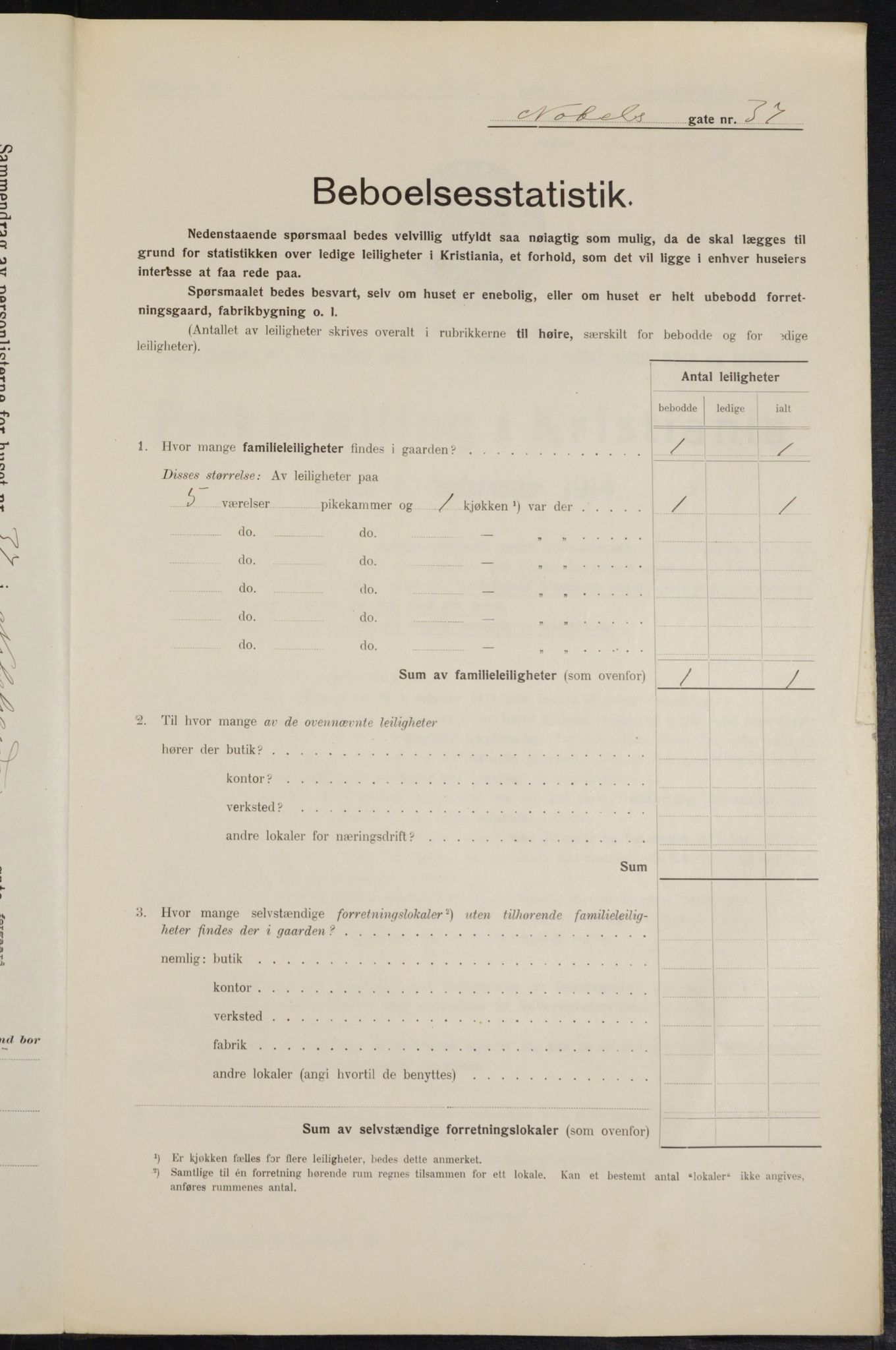 OBA, Municipal Census 1914 for Kristiania, 1914, p. 71371