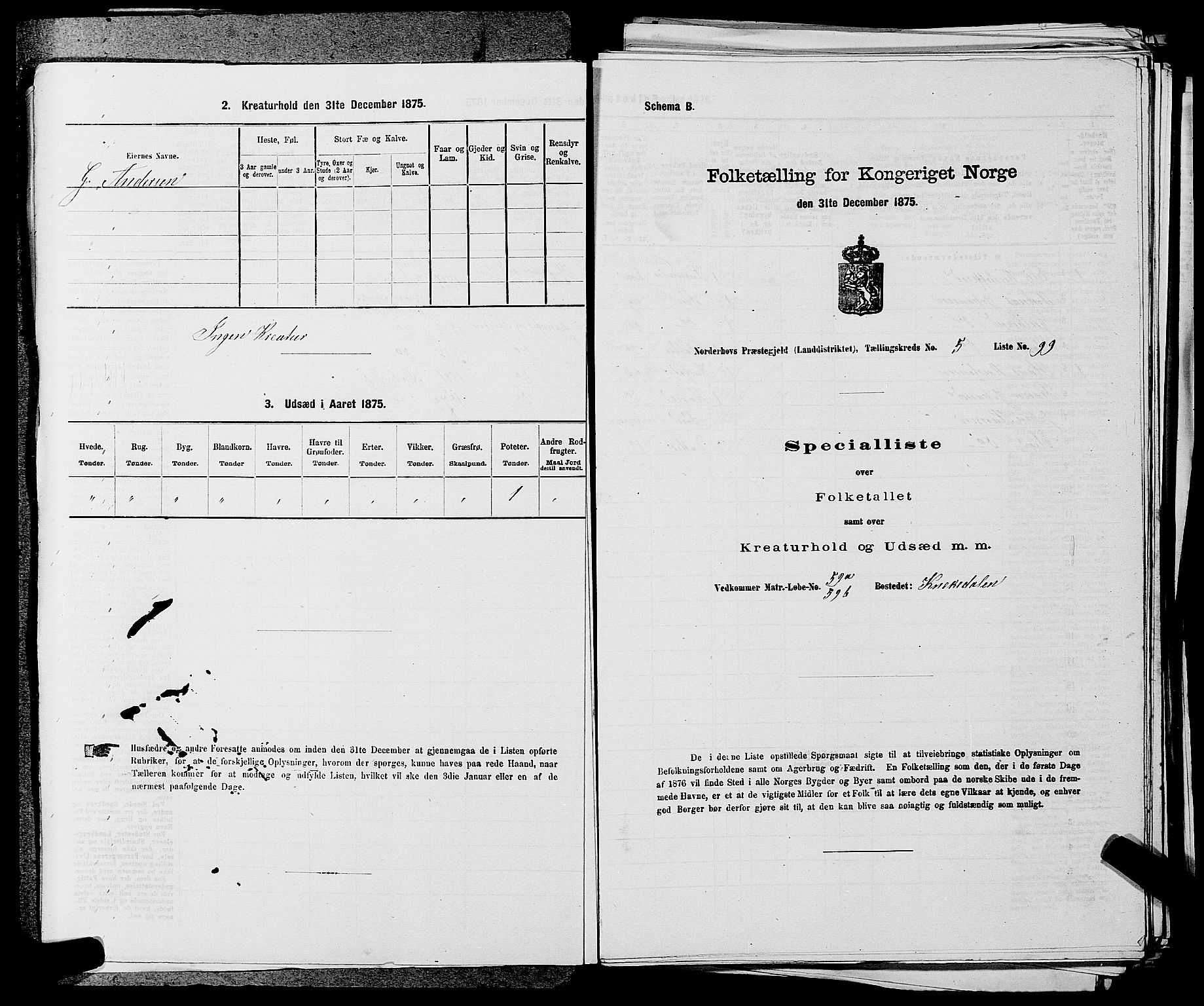 SAKO, 1875 census for 0613L Norderhov/Norderhov, Haug og Lunder, 1875, p. 757