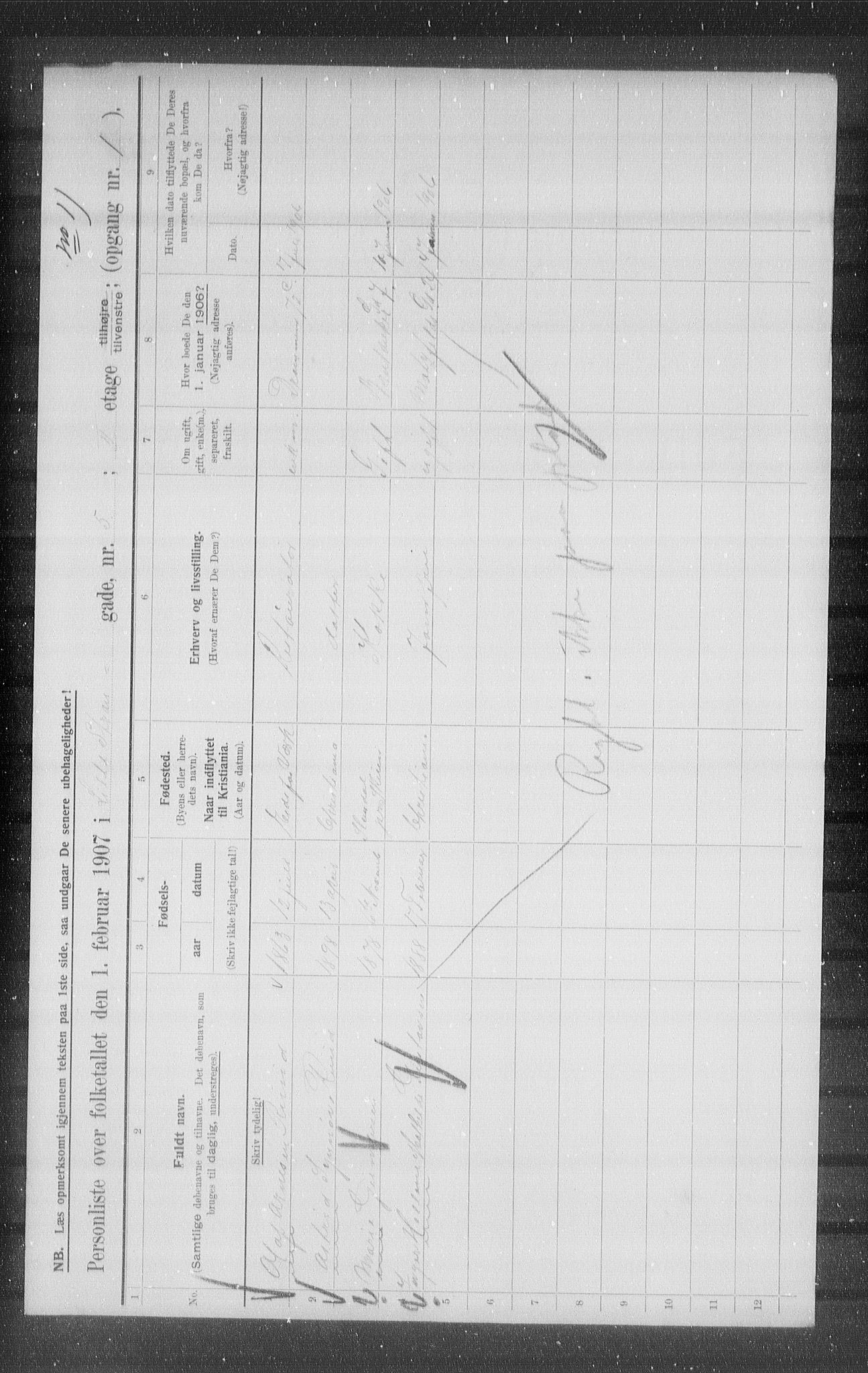 OBA, Municipal Census 1907 for Kristiania, 1907, p. 29655