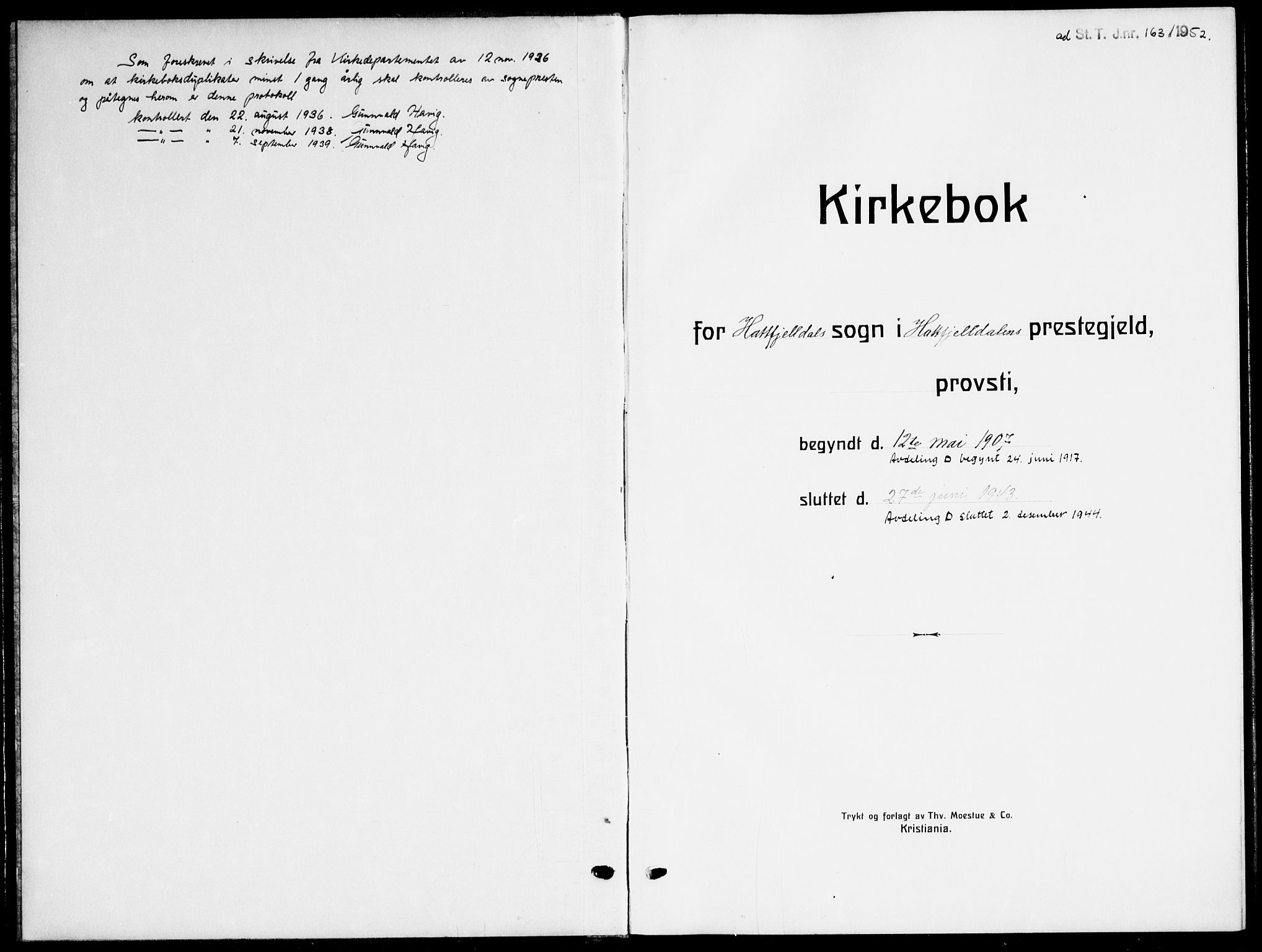 Ministerialprotokoller, klokkerbøker og fødselsregistre - Nordland, SAT/A-1459/823/L0332: Parish register (copy) no. 823C04, 1907-1944