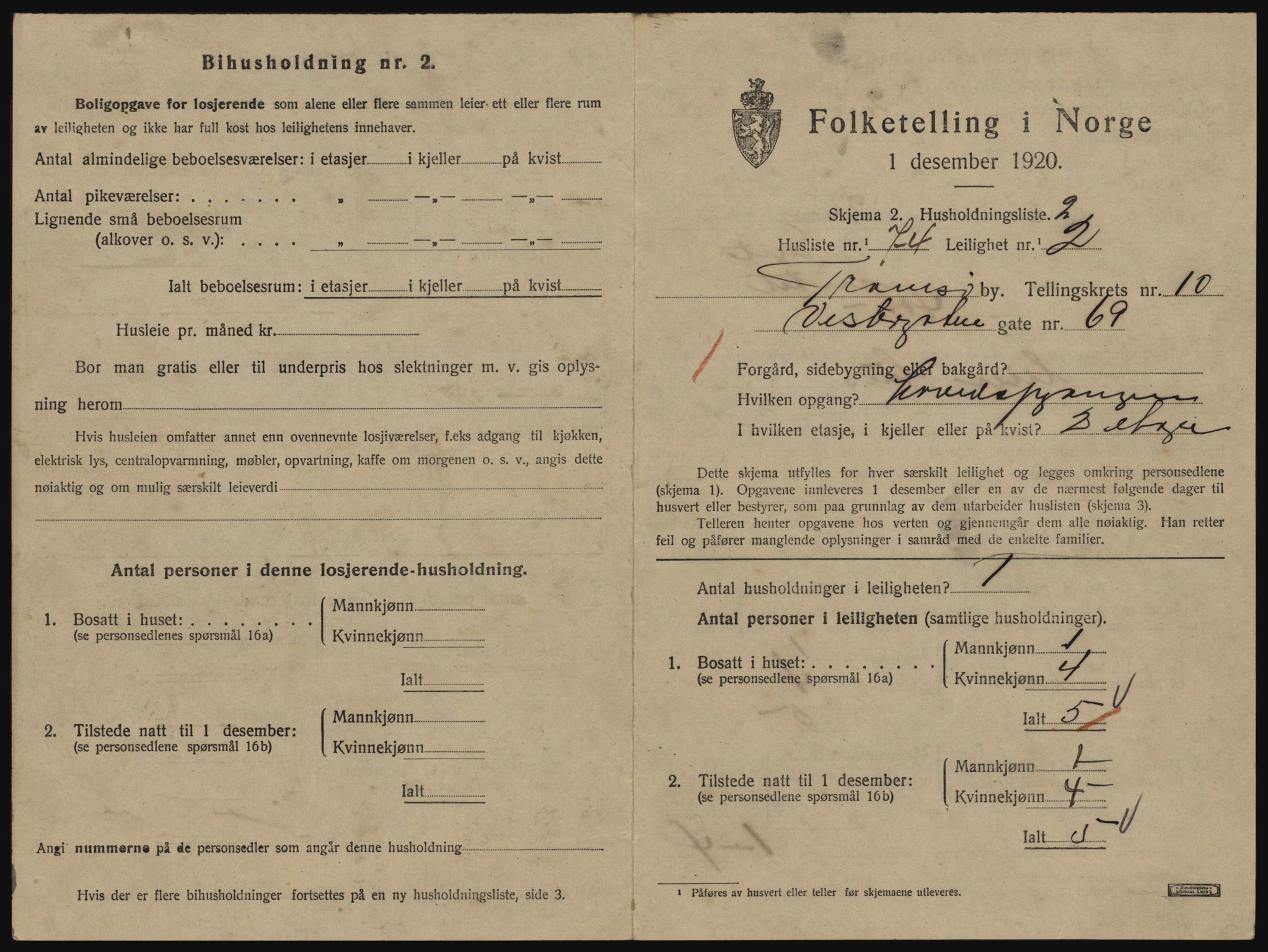 SATØ, 1920 census for Tromsø, 1920, p. 5499