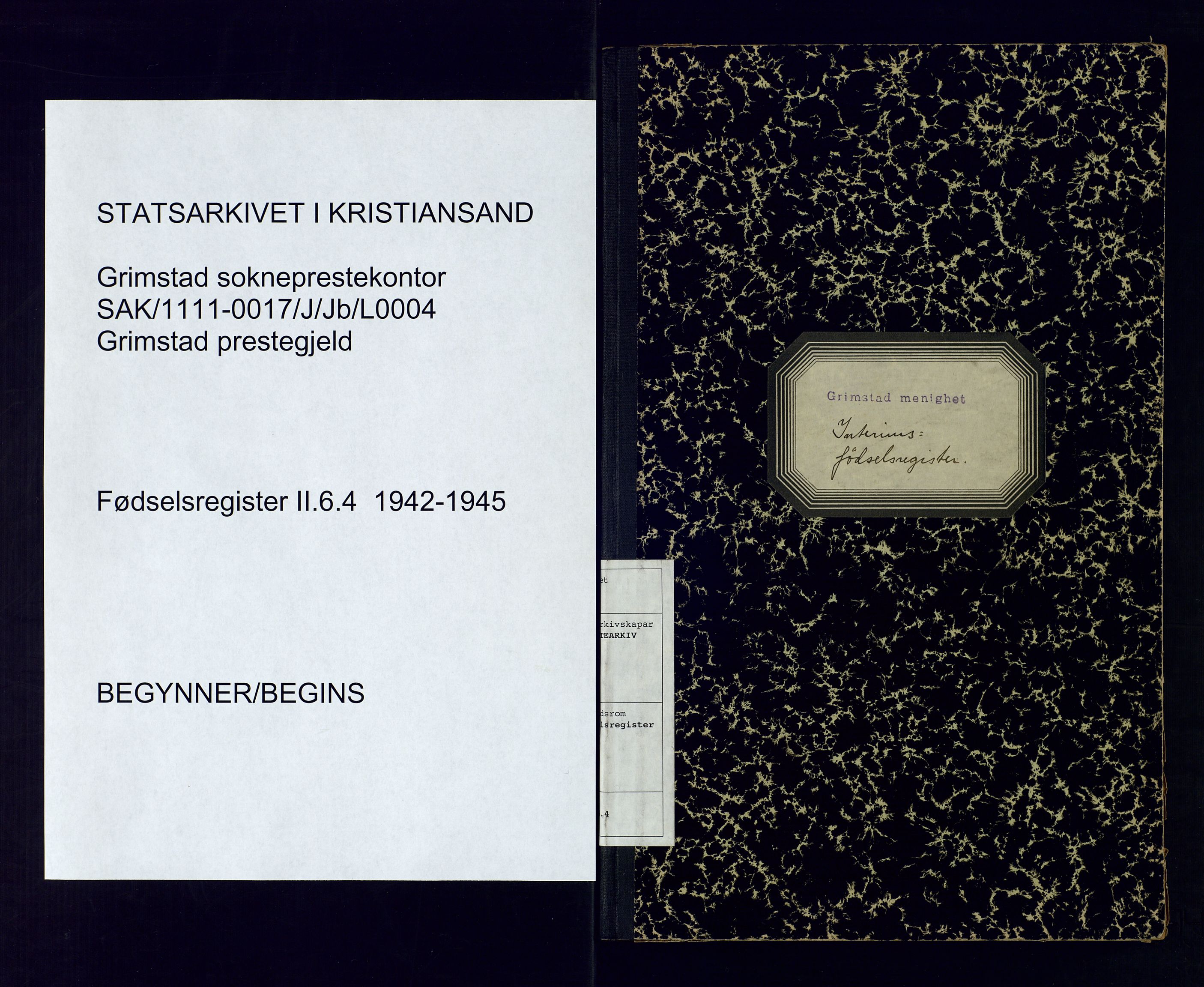 Grimstad sokneprestkontor, SAK/1111-0017/J/Jb/L0004: Birth register no. II.6.4, 1942-1945