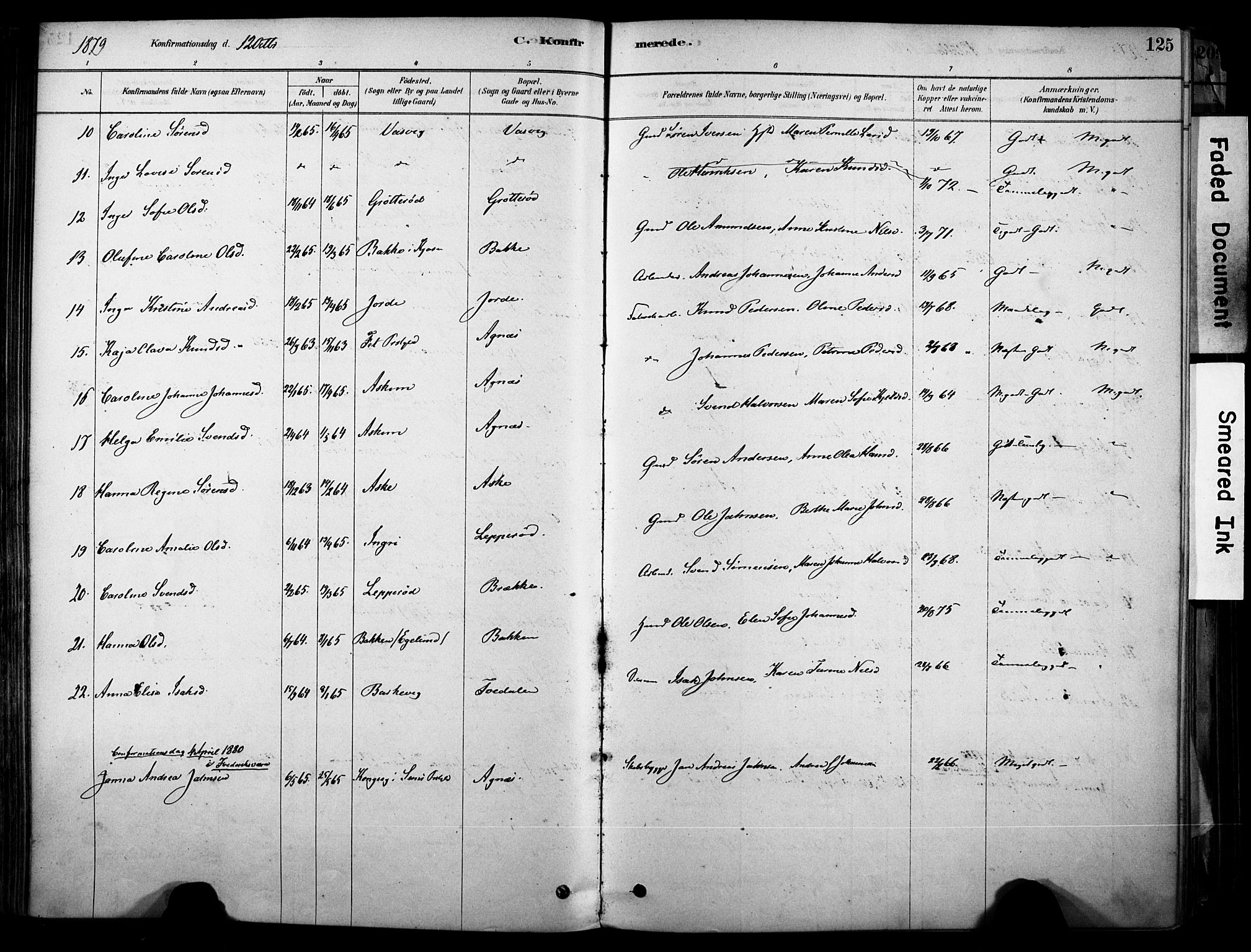 Brunlanes kirkebøker, AV/SAKO-A-342/F/Fc/L0001: Parish register (official) no. III 1, 1878-1899, p. 125