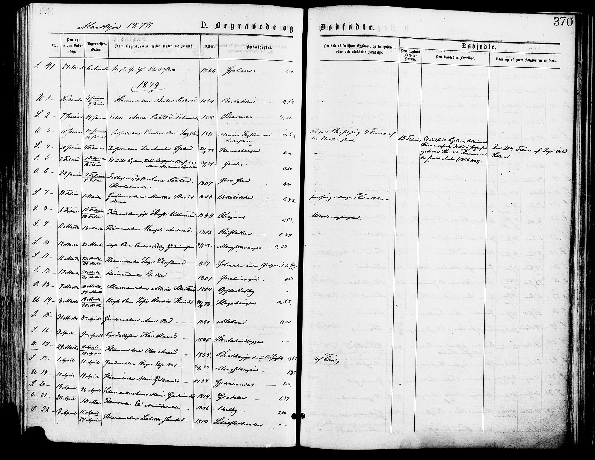 Sør-Odal prestekontor, SAH/PREST-030/H/Ha/Haa/L0005: Parish register (official) no. 5, 1876-1885, p. 370