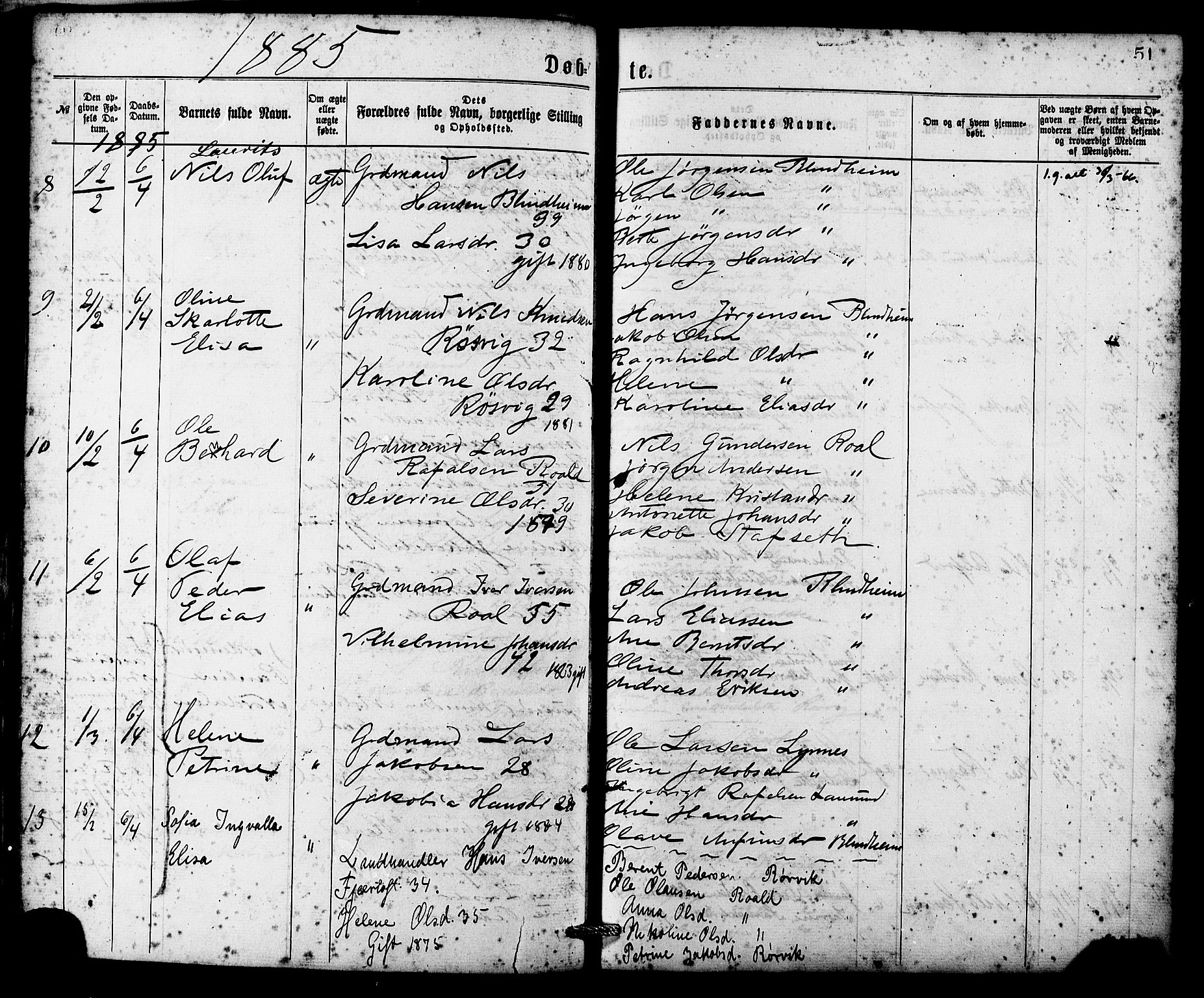 Ministerialprotokoller, klokkerbøker og fødselsregistre - Møre og Romsdal, AV/SAT-A-1454/537/L0519: Parish register (official) no. 537A03, 1876-1889, p. 51