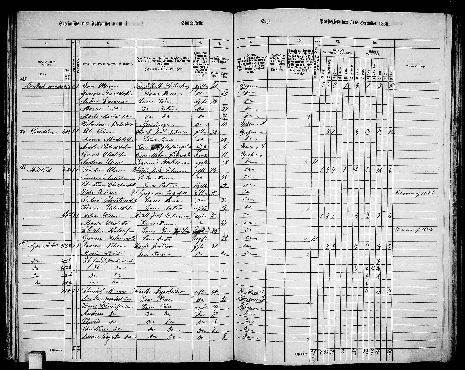 RA, 1865 census for Gjerpen, 1865, p. 183