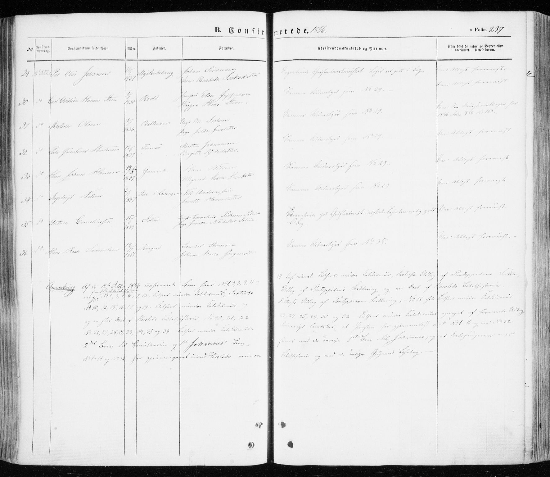 Ibestad sokneprestembete, AV/SATØ-S-0077/H/Ha/Haa/L0008kirke: Parish register (official) no. 8, 1850-1859, p. 237